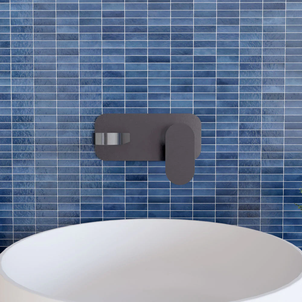 Enville Round Wall Mount 2 Tap Hole Basin Mixer Tap & Back Plate - Choice of Finish - Image 15