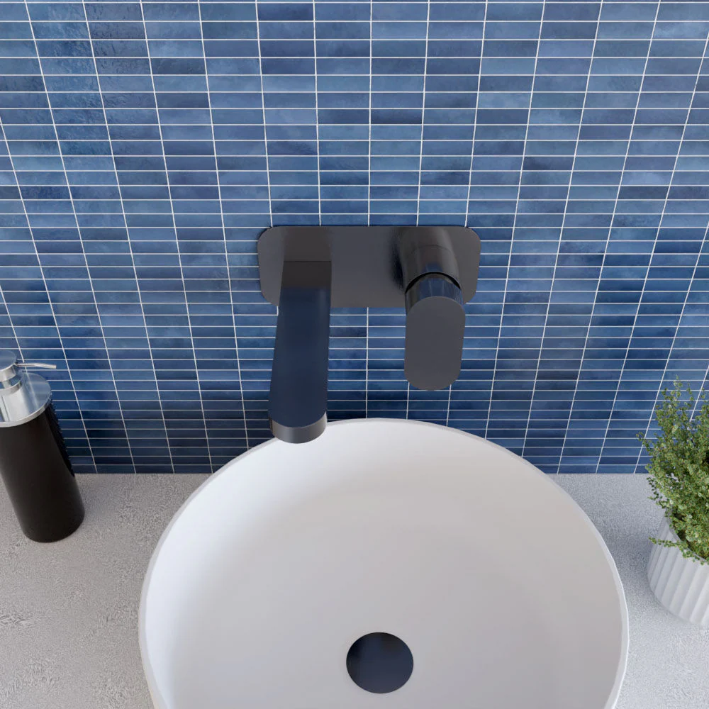 Enville Round Wall Mount 2 Tap Hole Basin Mixer Tap & Back Plate - Choice of Finish - Image 16