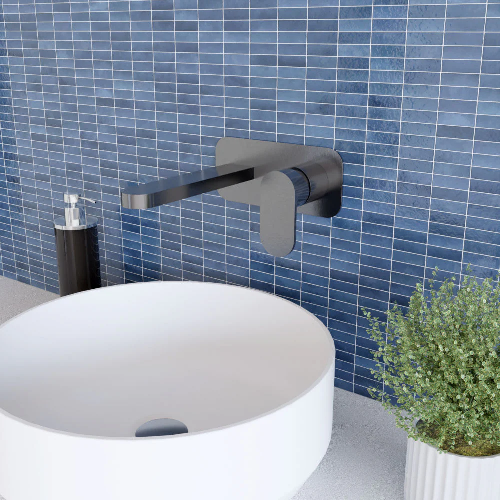 Enville Round Wall Mount 2 Tap Hole Basin Mixer Tap & Back Plate - Choice of Finish - Image 17