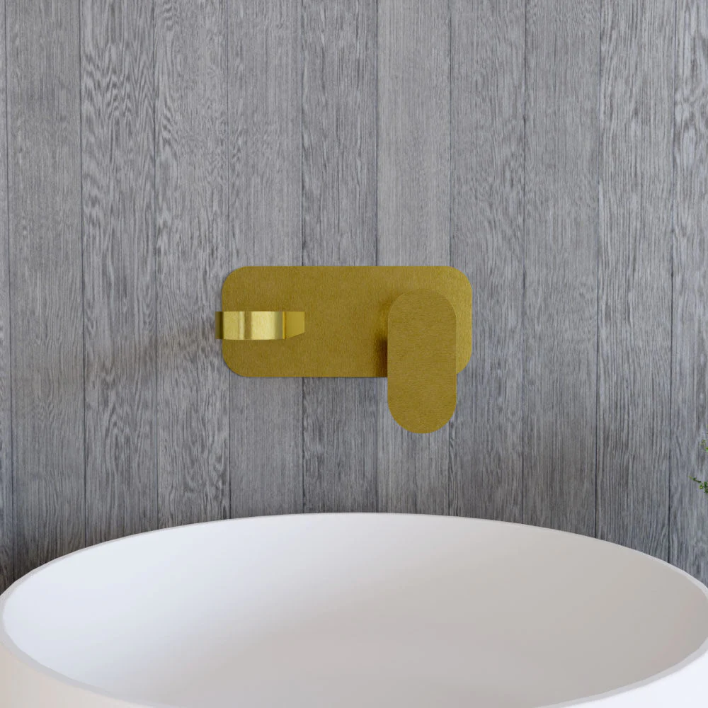 Enville Round Wall Mount 2 Tap Hole Basin Mixer Tap & Back Plate - Choice of Finish - Image 18