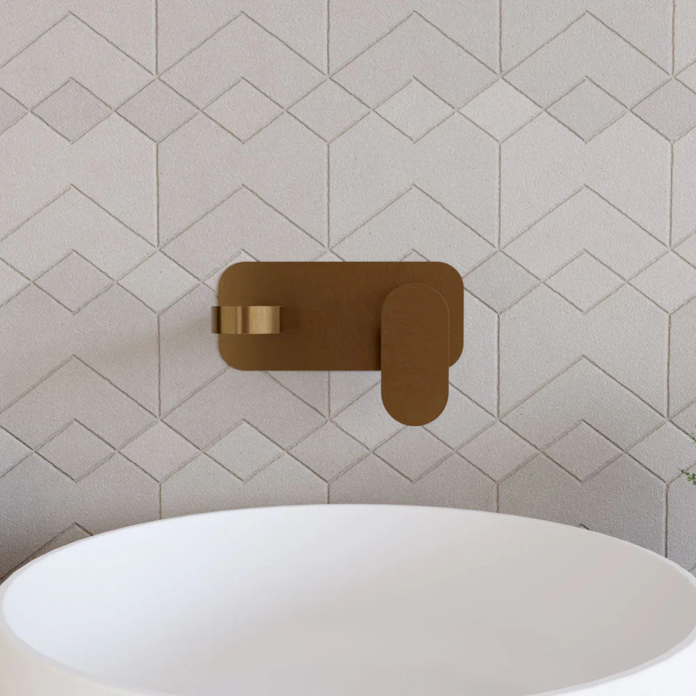 Enville Round Wall Mount 2 Tap Hole Basin Mixer Tap & Back Plate - Choice of Finish - Image 6
