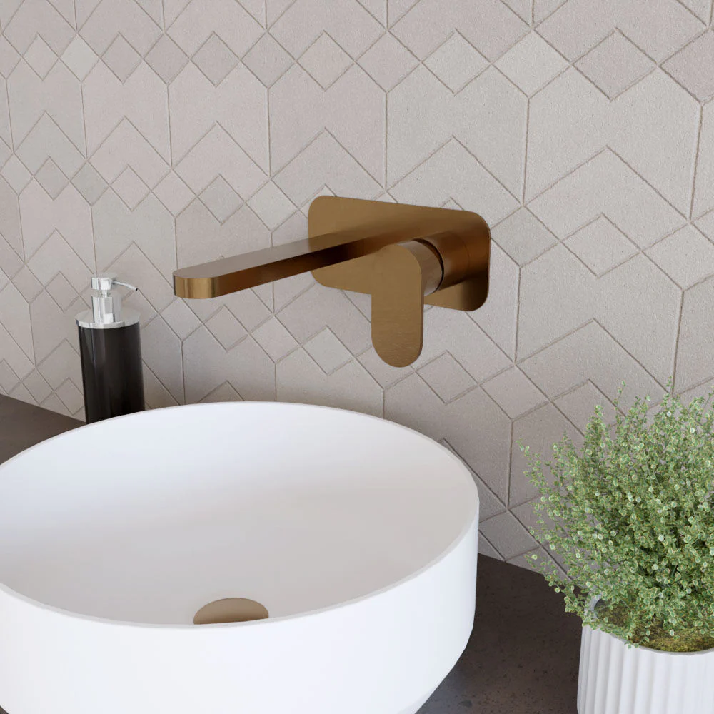 Enville Round Wall Mount 2 Tap Hole Basin Mixer Tap & Back Plate - Choice of Finish - Image 8