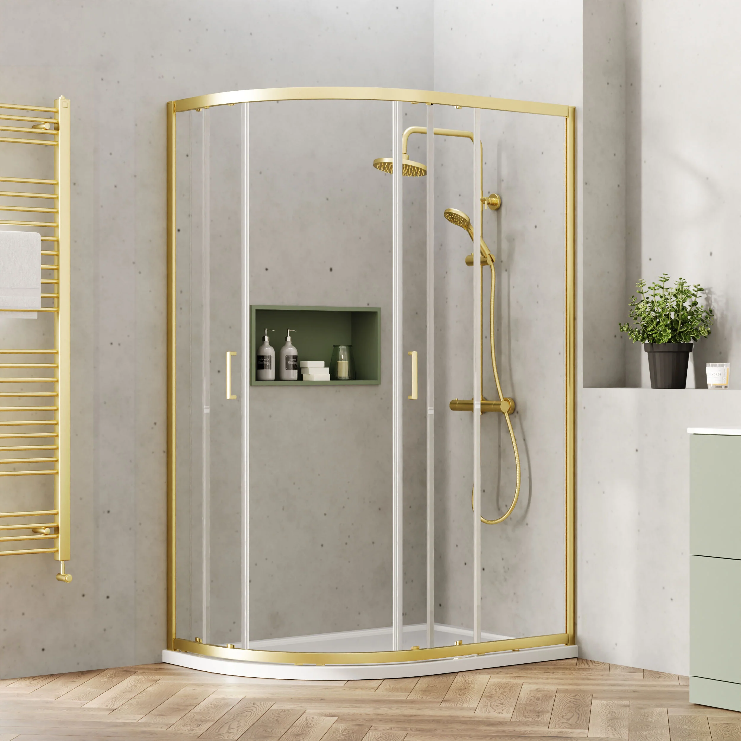 Almington 6mm Toughened Safety Glass Offset Quadrant Shower Enclosure - H: 1900mm - Choice of Profile Finish - Image 10