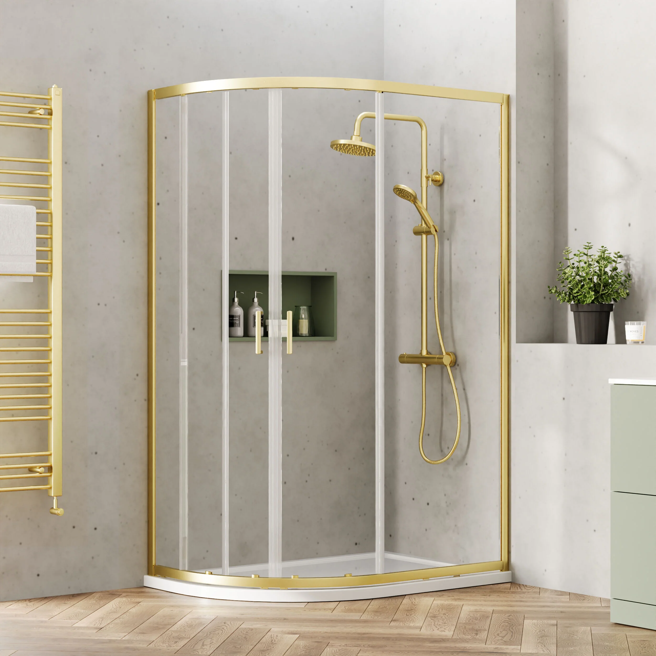 Almington 6mm Toughened Safety Glass Offset Quadrant Shower Enclosure - H: 1900mm - Choice of Profile Finish - Image 9