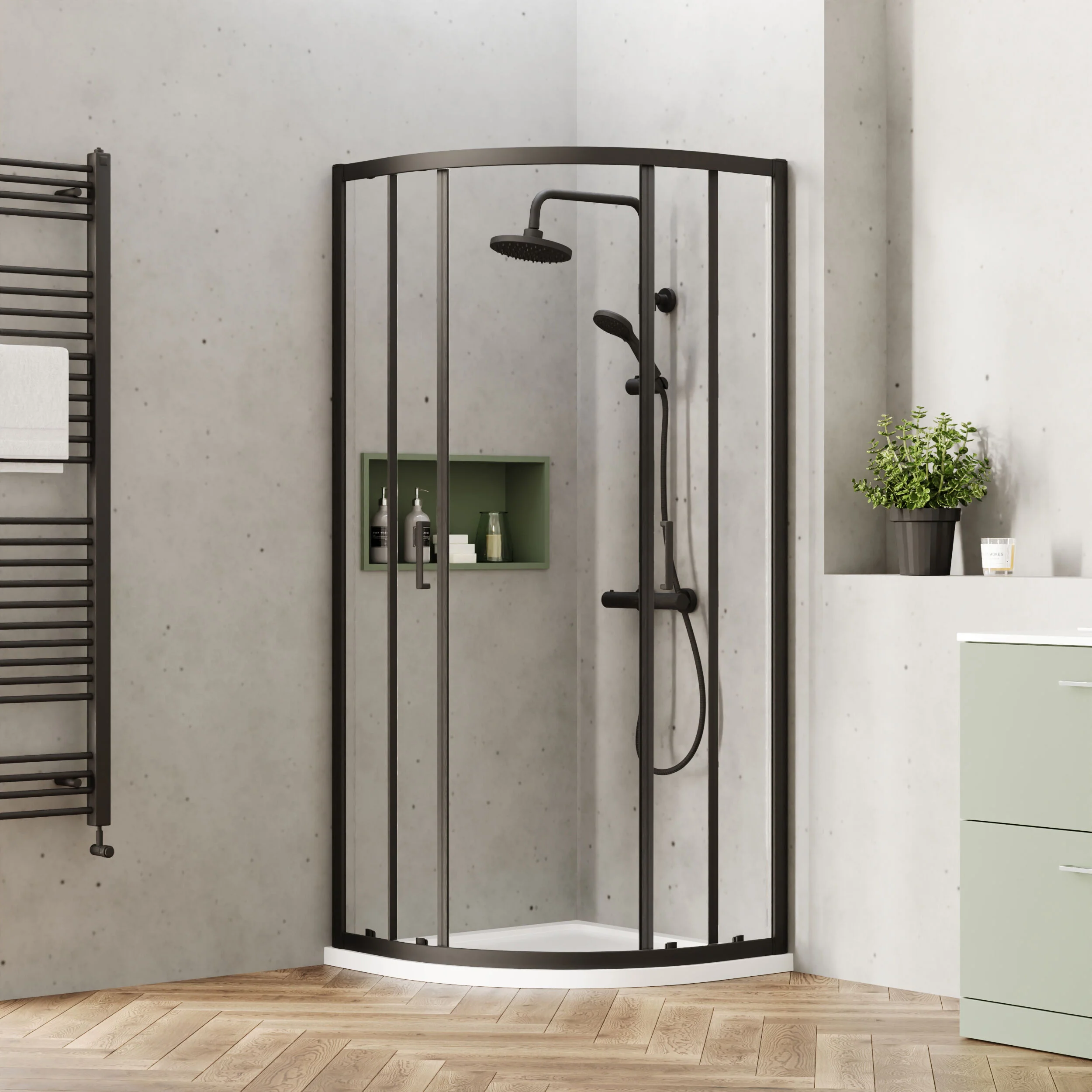 Almington 6mm Toughened Safety Glass Quadrant Shower Enclosure - H: 1900mm - Choice of Size and Profile Finish - Image 12