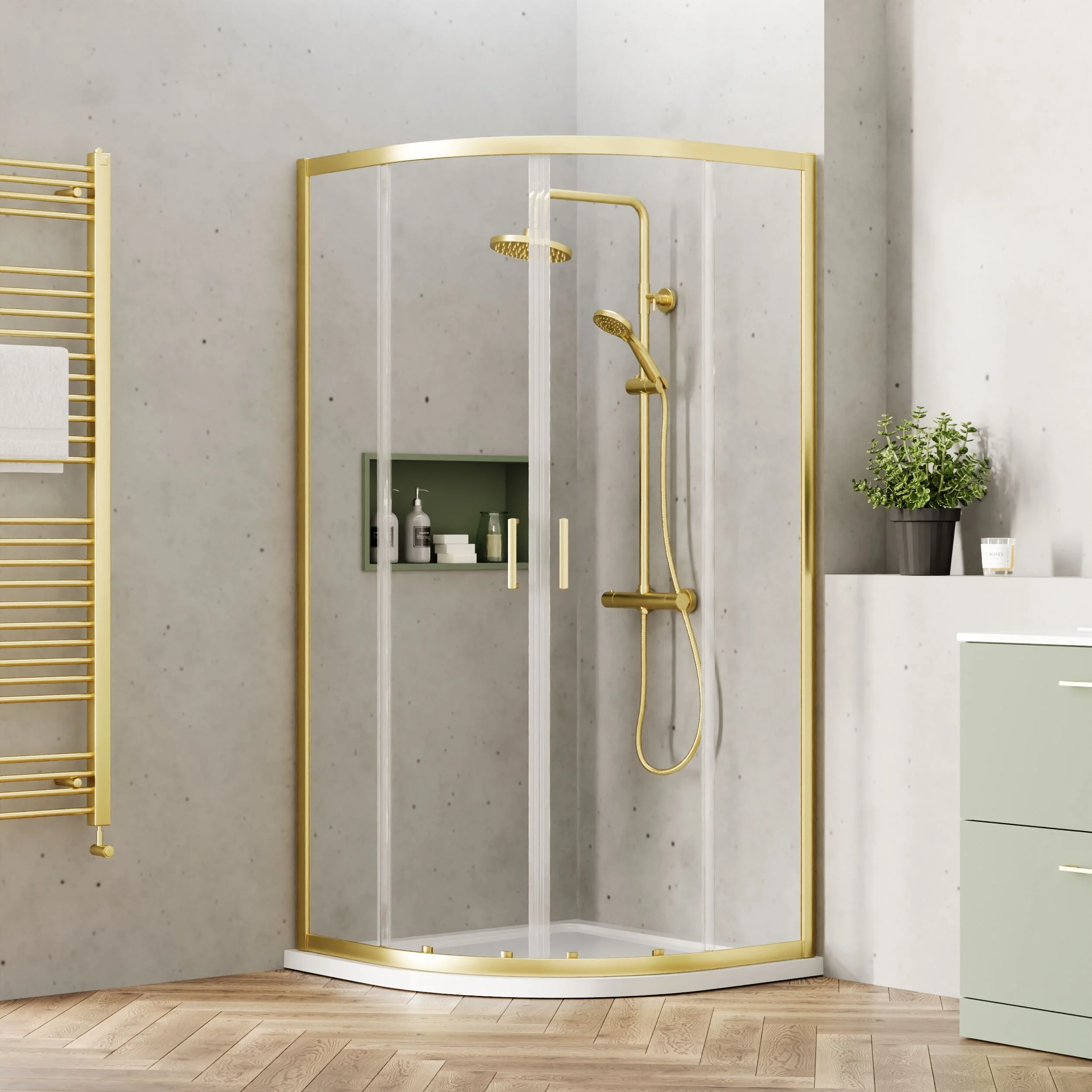 Almington 6mm Toughened Safety Glass Quadrant Shower Enclosure - H: 1900mm - Choice of Size and Profile Finish - Image 15