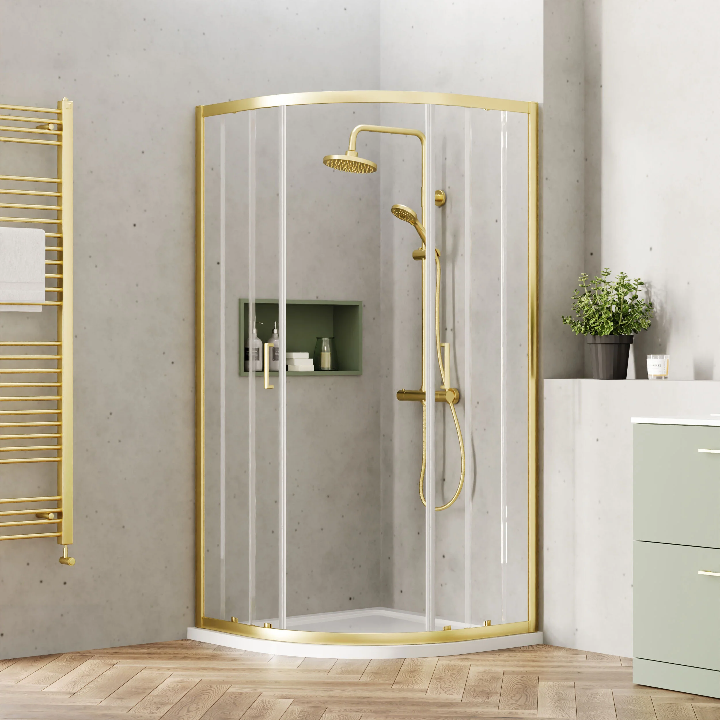 Almington 6mm Toughened Safety Glass Quadrant Shower Enclosure - H: 1900mm - Choice of Size and Profile Finish - Image 16