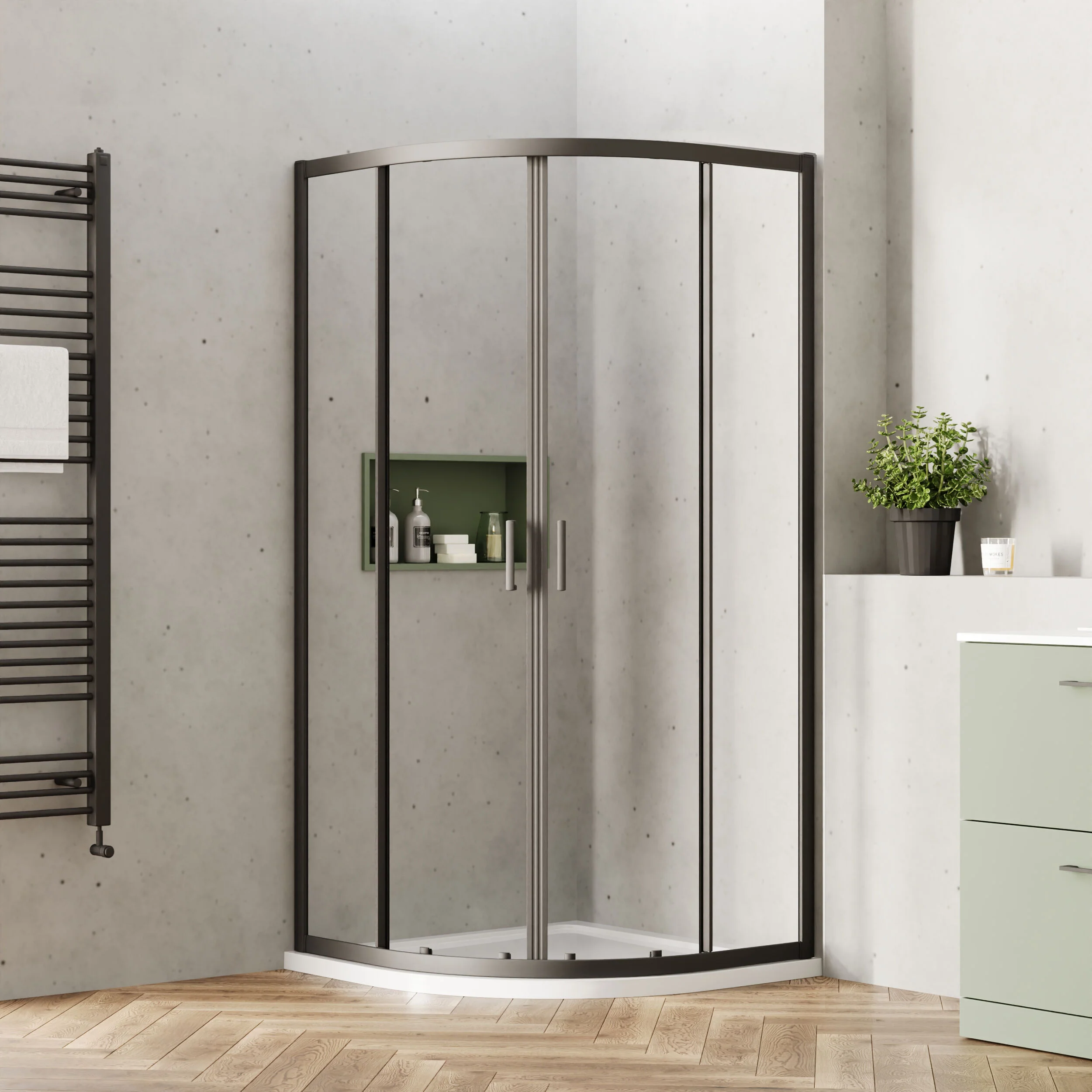 Almington 6mm Toughened Safety Glass Quadrant Shower Enclosure - H: 1900mm - Choice of Size and Profile Finish - Image 17