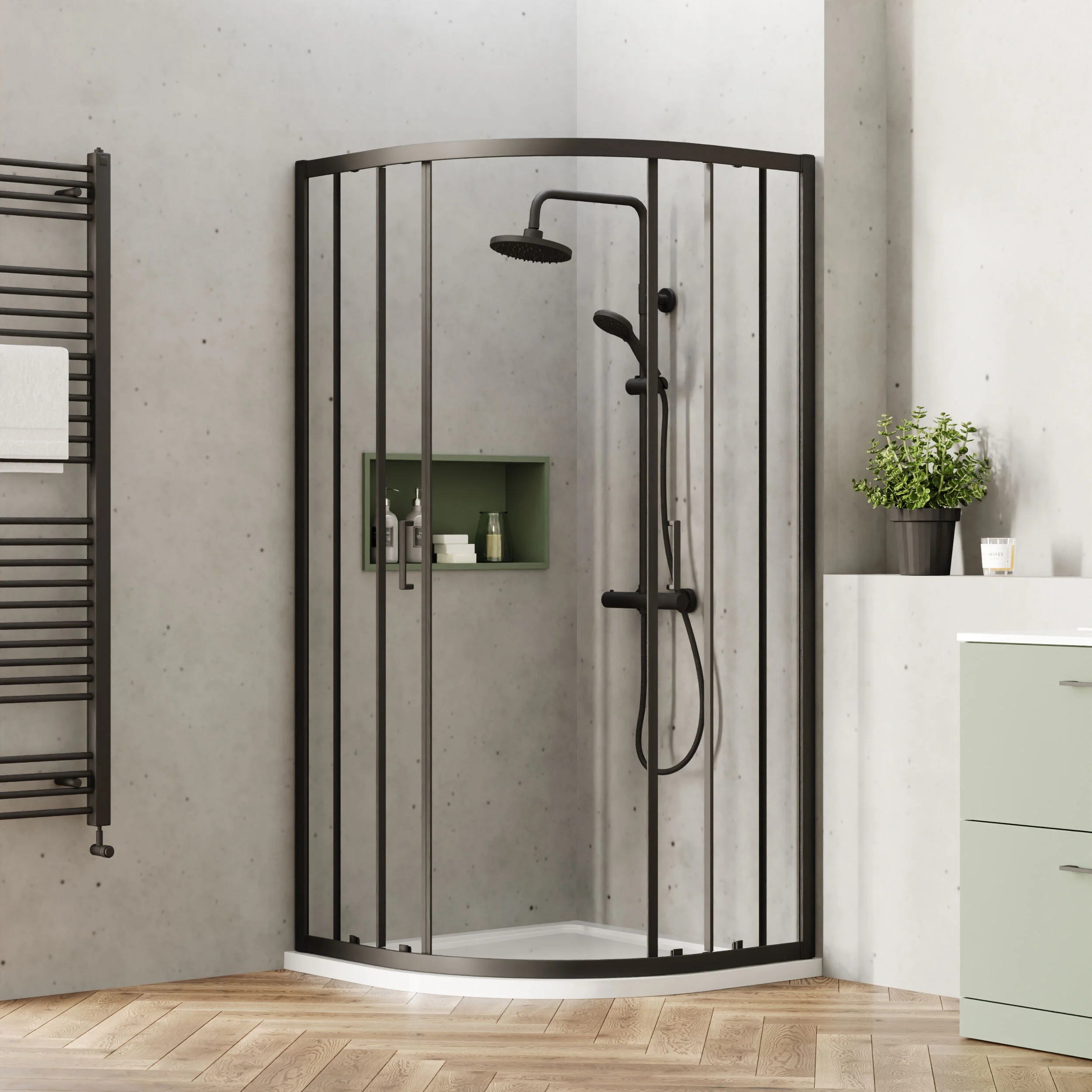 Almington 6mm Toughened Safety Glass Quadrant Shower Enclosure - H: 1900mm - Choice of Size and Profile Finish - Image 18