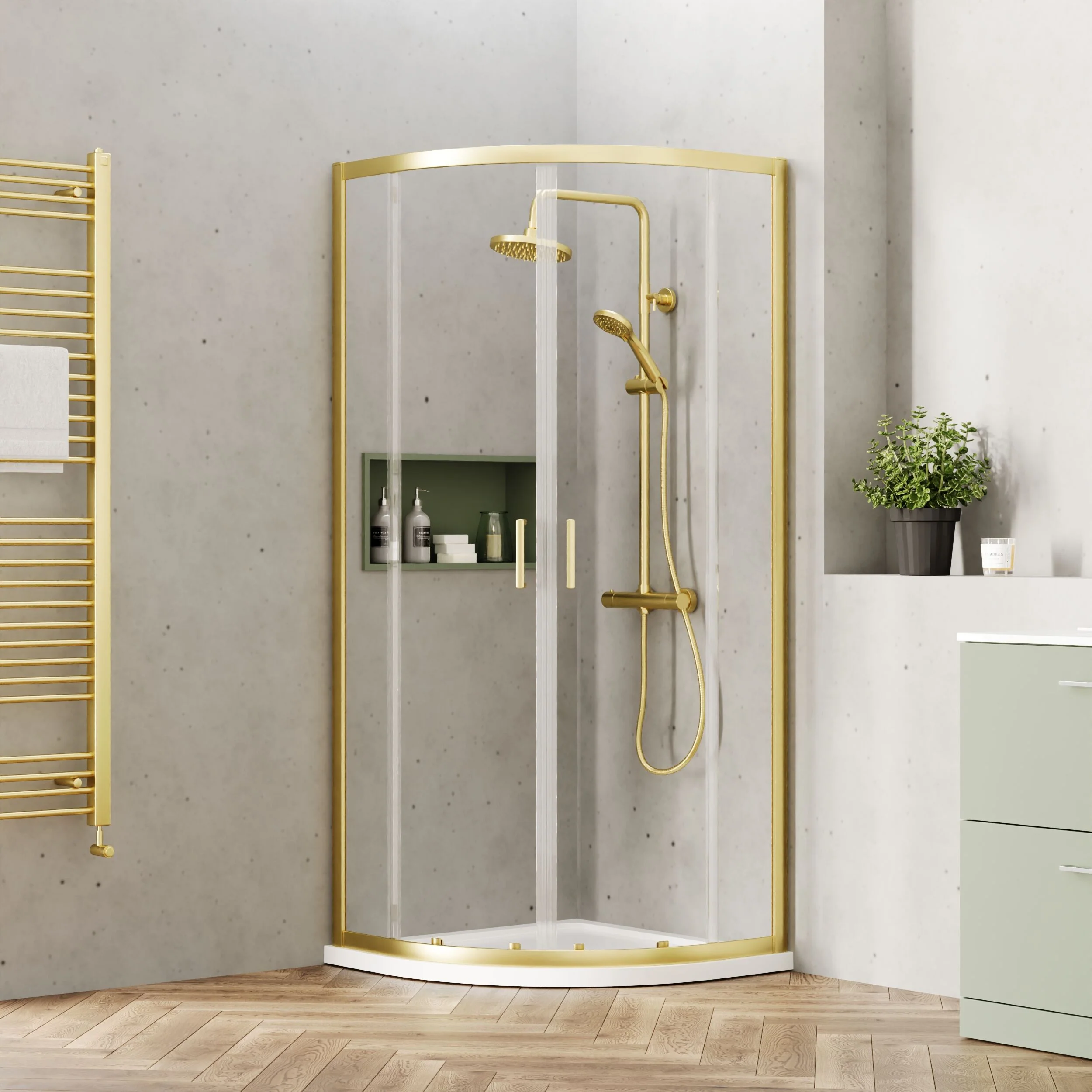 Almington 6mm Toughened Safety Glass Quadrant Shower Enclosure - H: 1900mm - Choice of Size and Profile Finish - Image 9