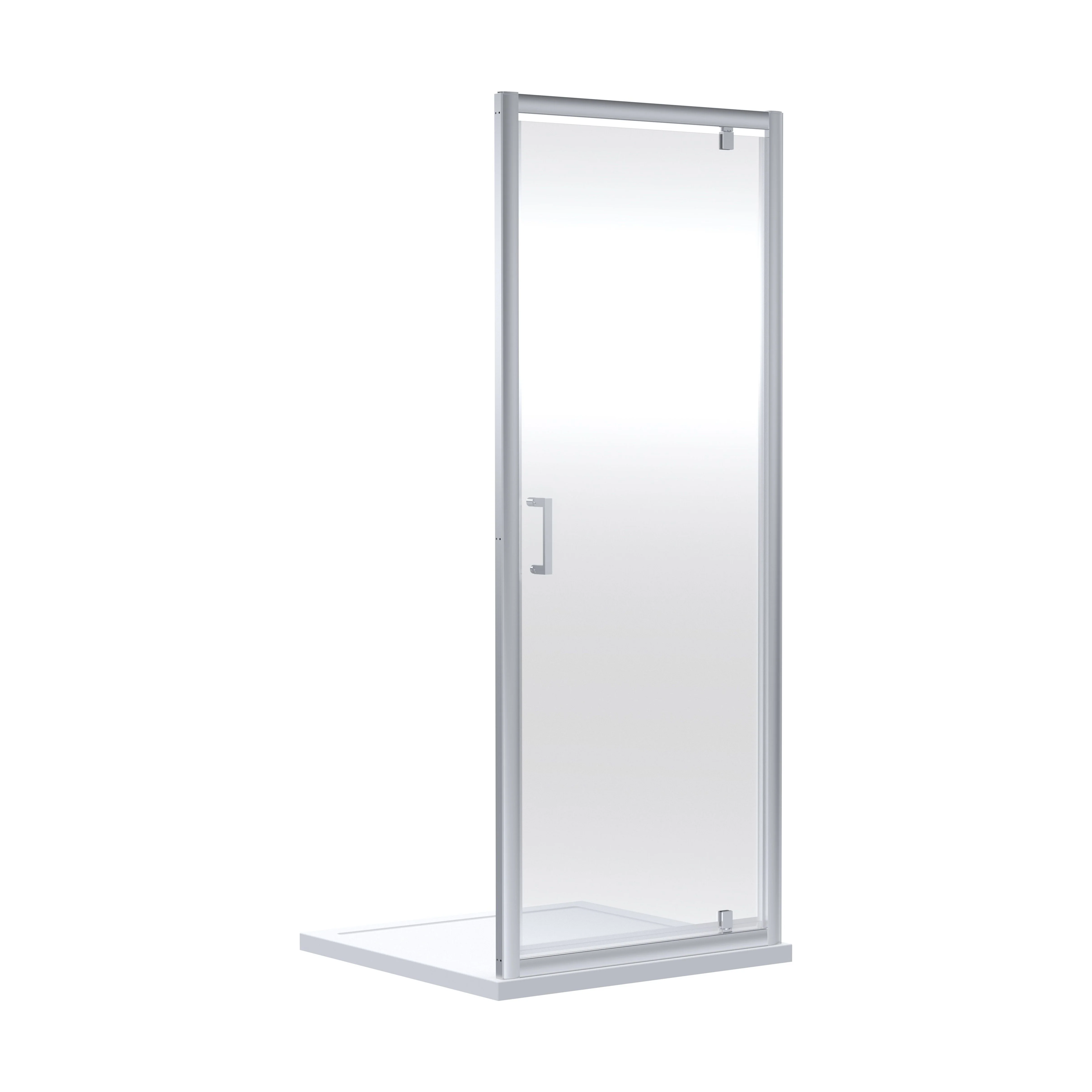 Almington 6mm Toughened Safety Glass Reversible Pivot Shower Door - H: 1900mm - Choice of Size and Profile Finish - Image 4