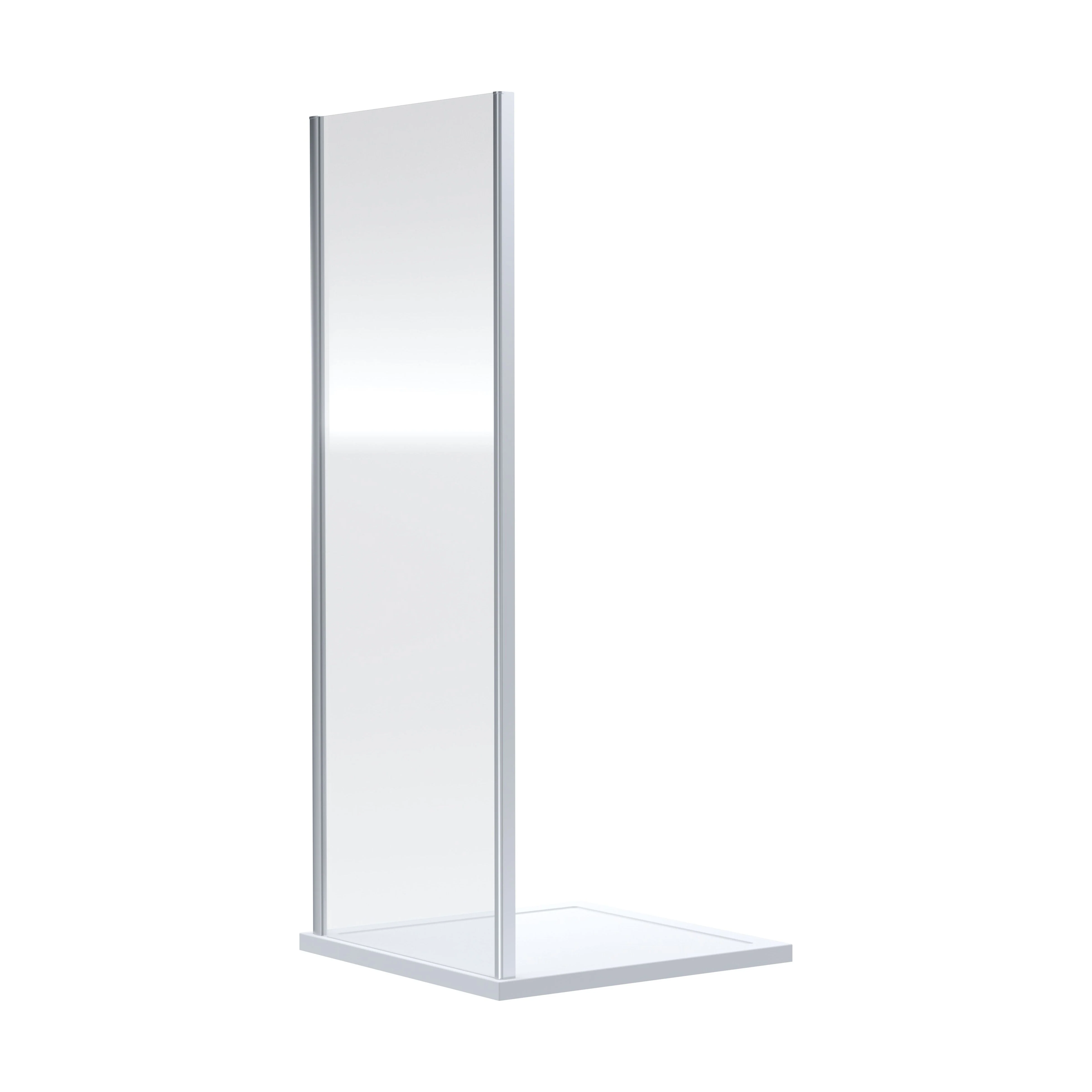 Almington 6mm Toughened Safety Glass Shower Side Panel - H: 1900mm - Choice of Size and Finish