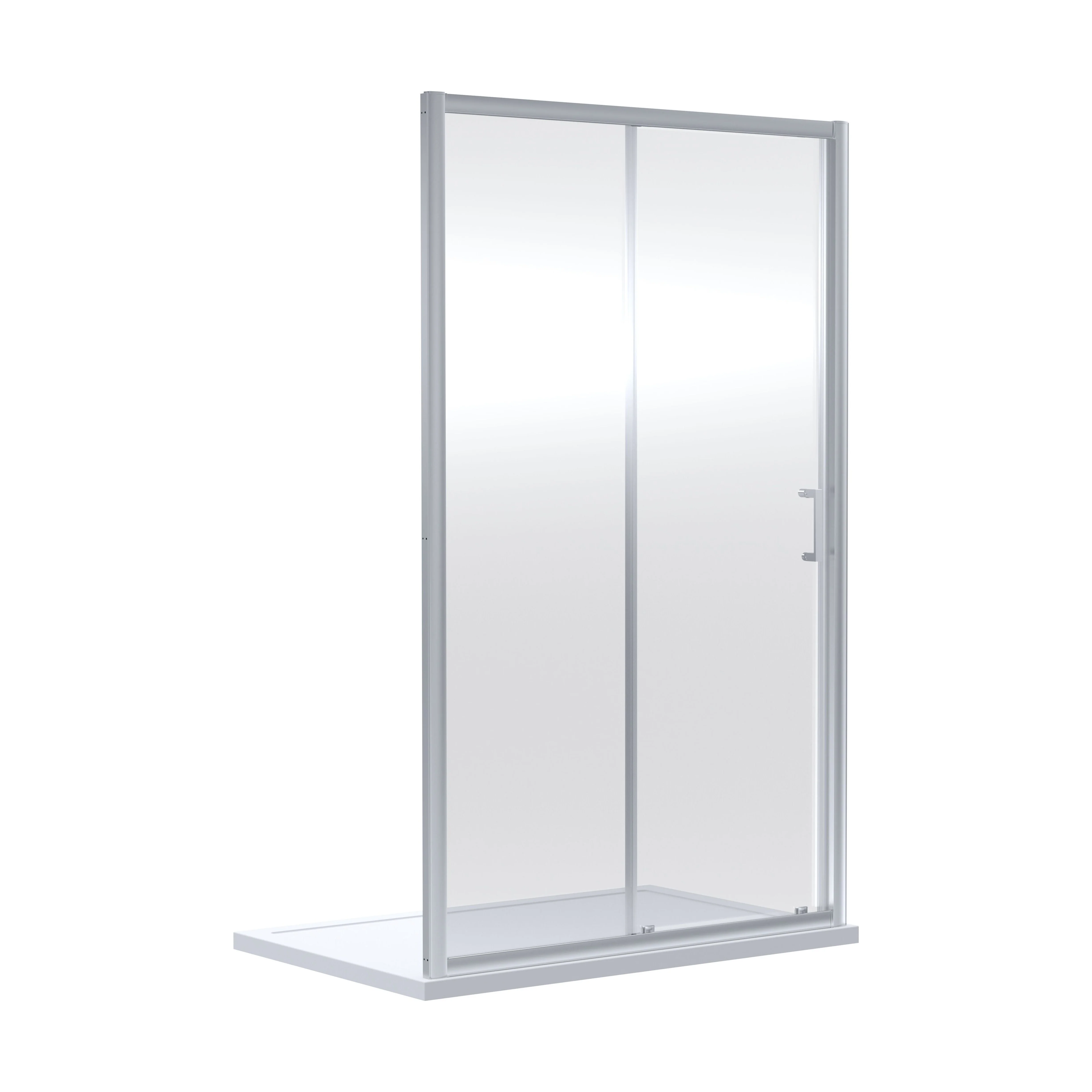 Almington 6mm Toughened Safety Glass Sliding Shower Door - H: 1900mm - Choice of Profile Finish