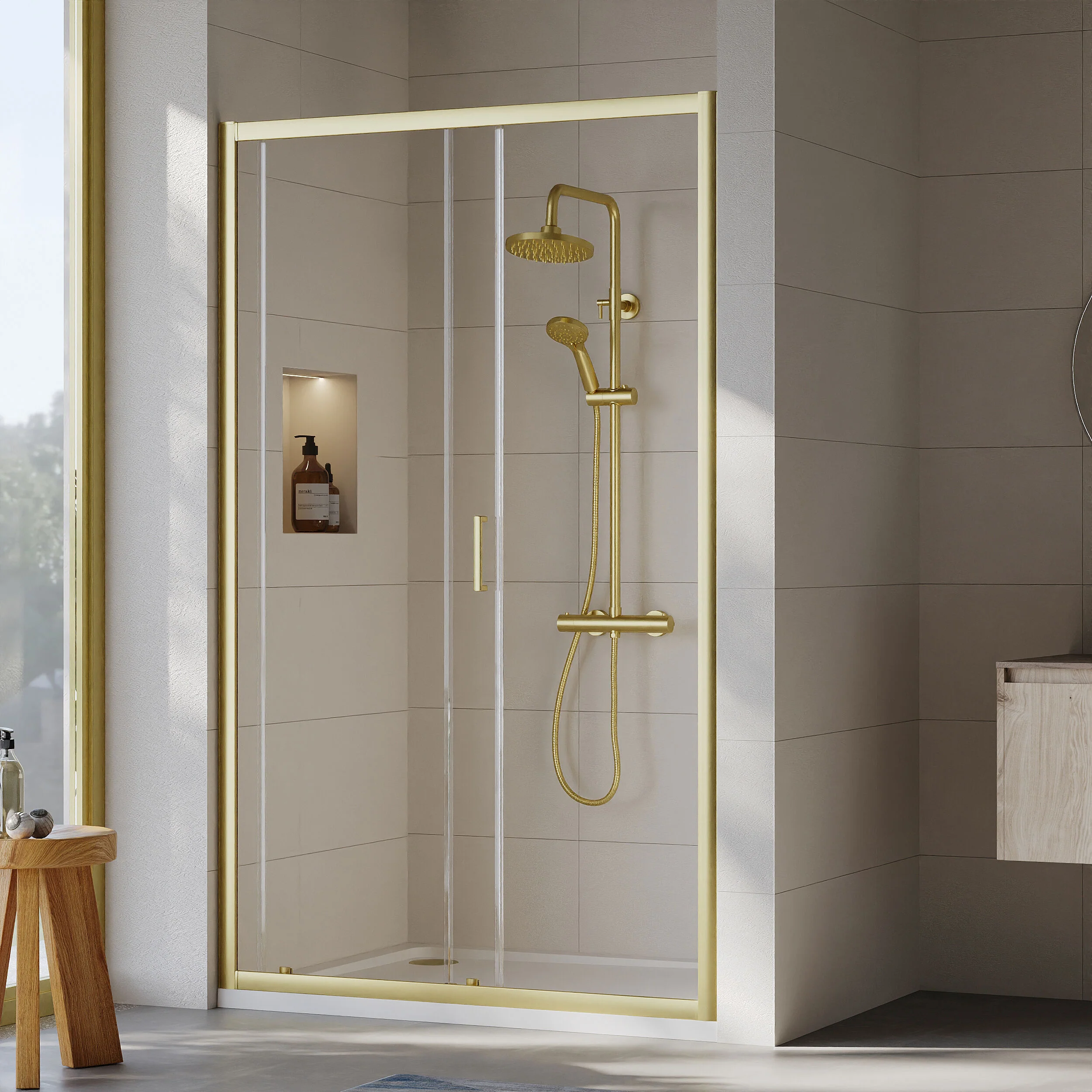 Almington 6mm Toughened Safety Glass Sliding Shower Door - H: 1900mm - Choice of Profile Finish - Image 13