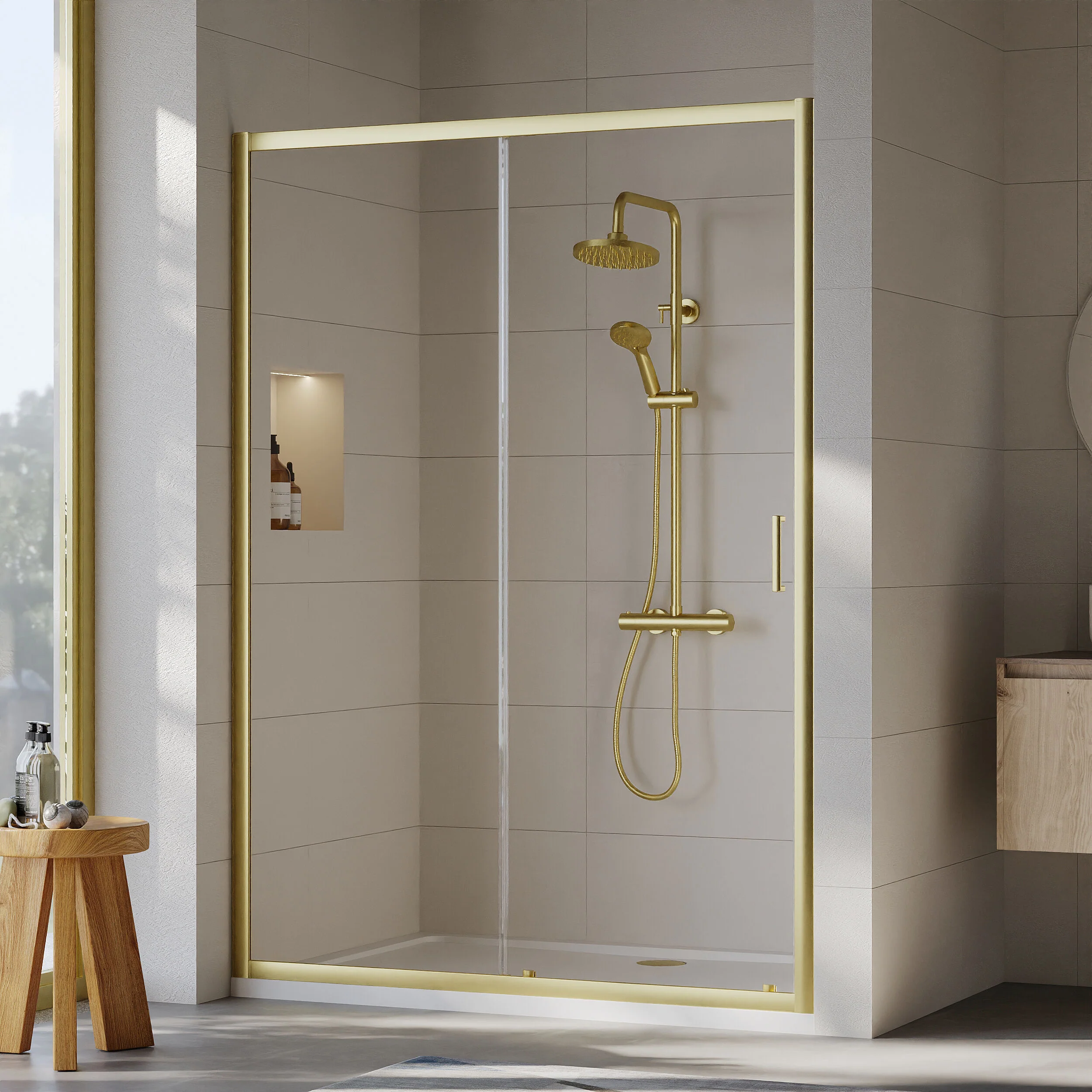 Almington 6mm Toughened Safety Glass Sliding Shower Door - H: 1900mm - Choice of Profile Finish - Image 18