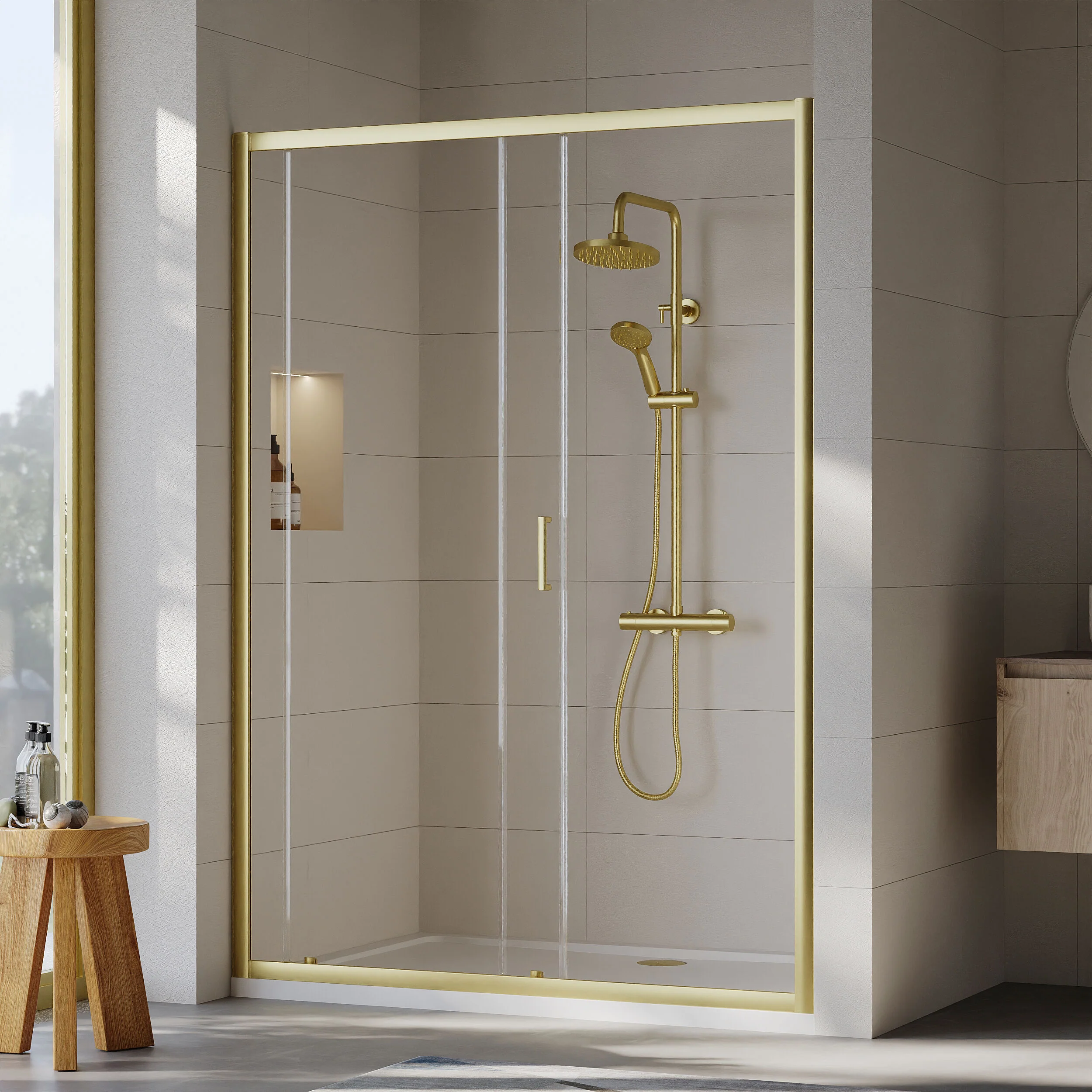 Almington 6mm Toughened Safety Glass Sliding Shower Door - H: 1900mm - Choice of Profile Finish - Image 19