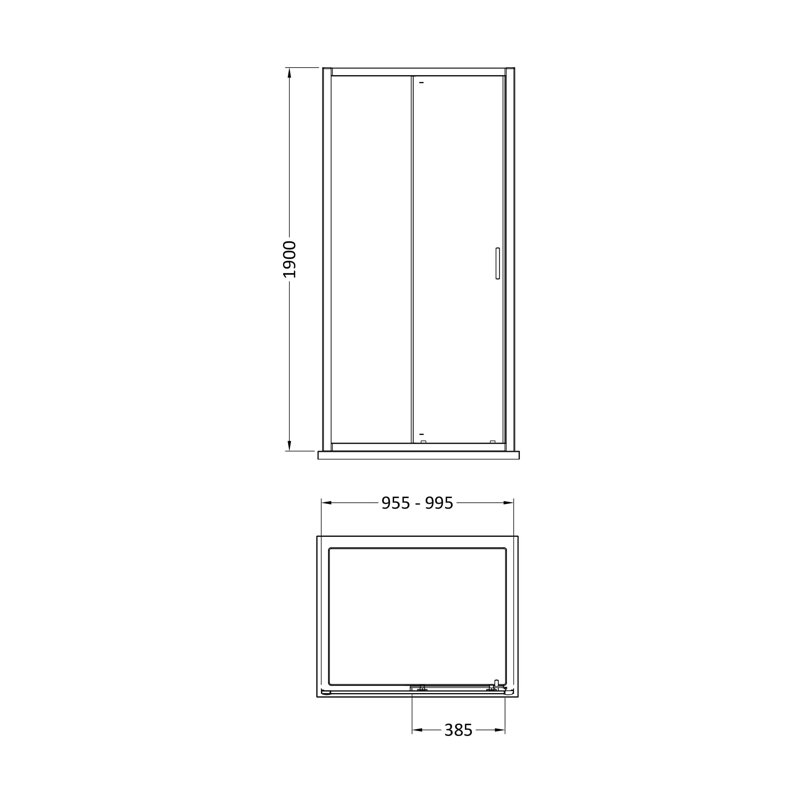 Almington 6mm Toughened Safety Glass Sliding Shower Door - H: 1900mm - Choice of Profile Finish - Image 23