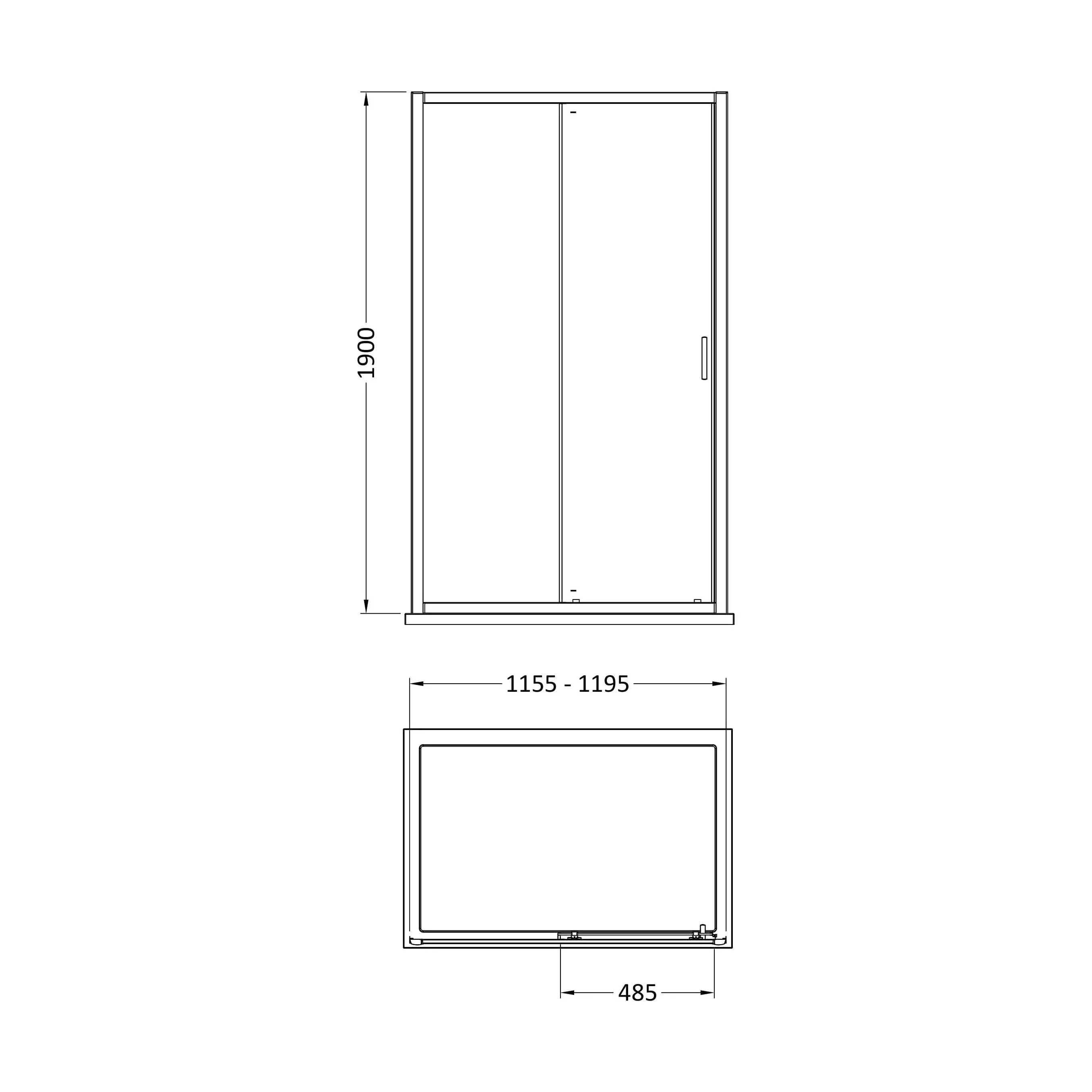 Almington 6mm Toughened Safety Glass Sliding Shower Door - H: 1900mm - Choice of Profile Finish - Image 25