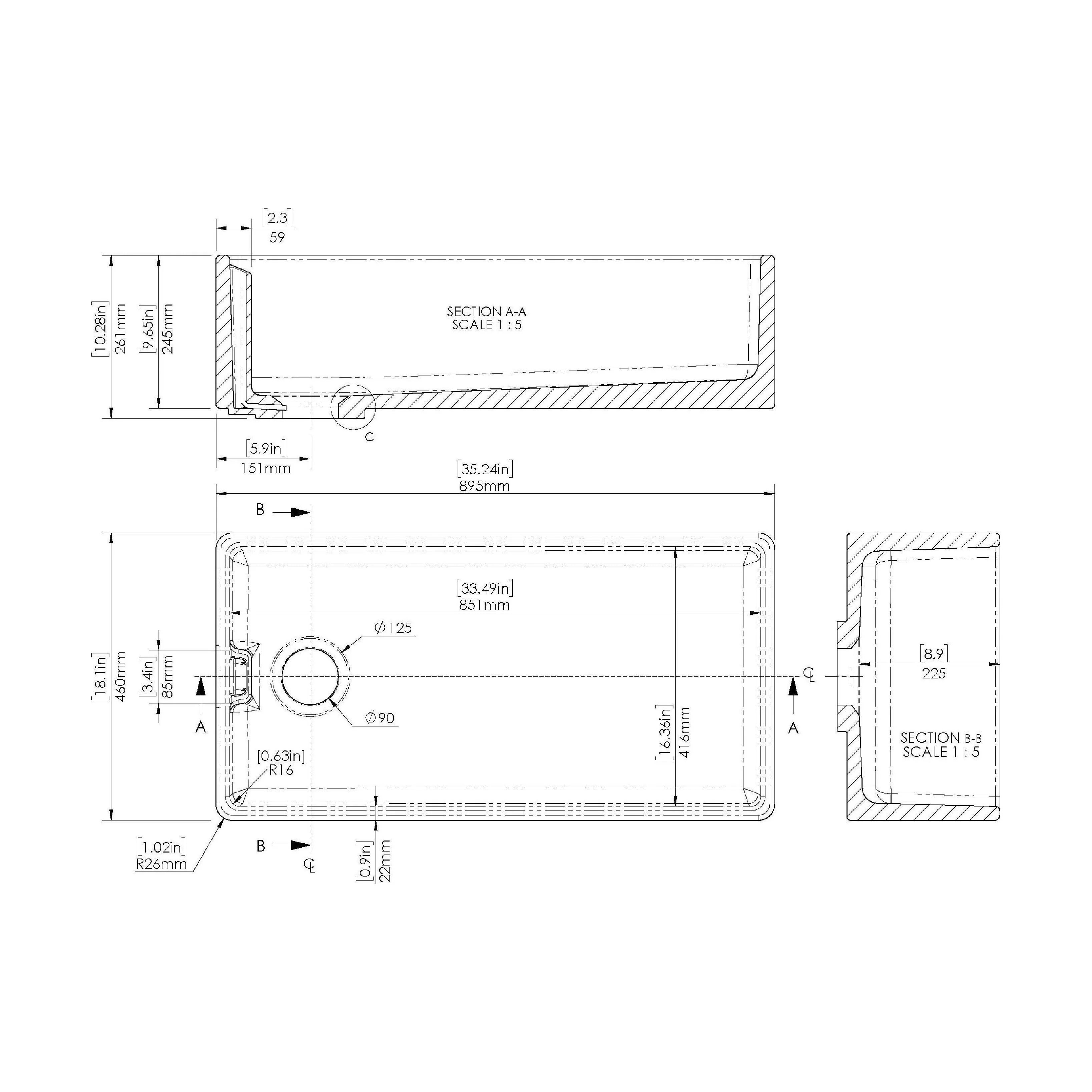 Single Bowl Fireclay Ceramic Belfast Kitchen Sink - Multiple Sizes Available - Image 18