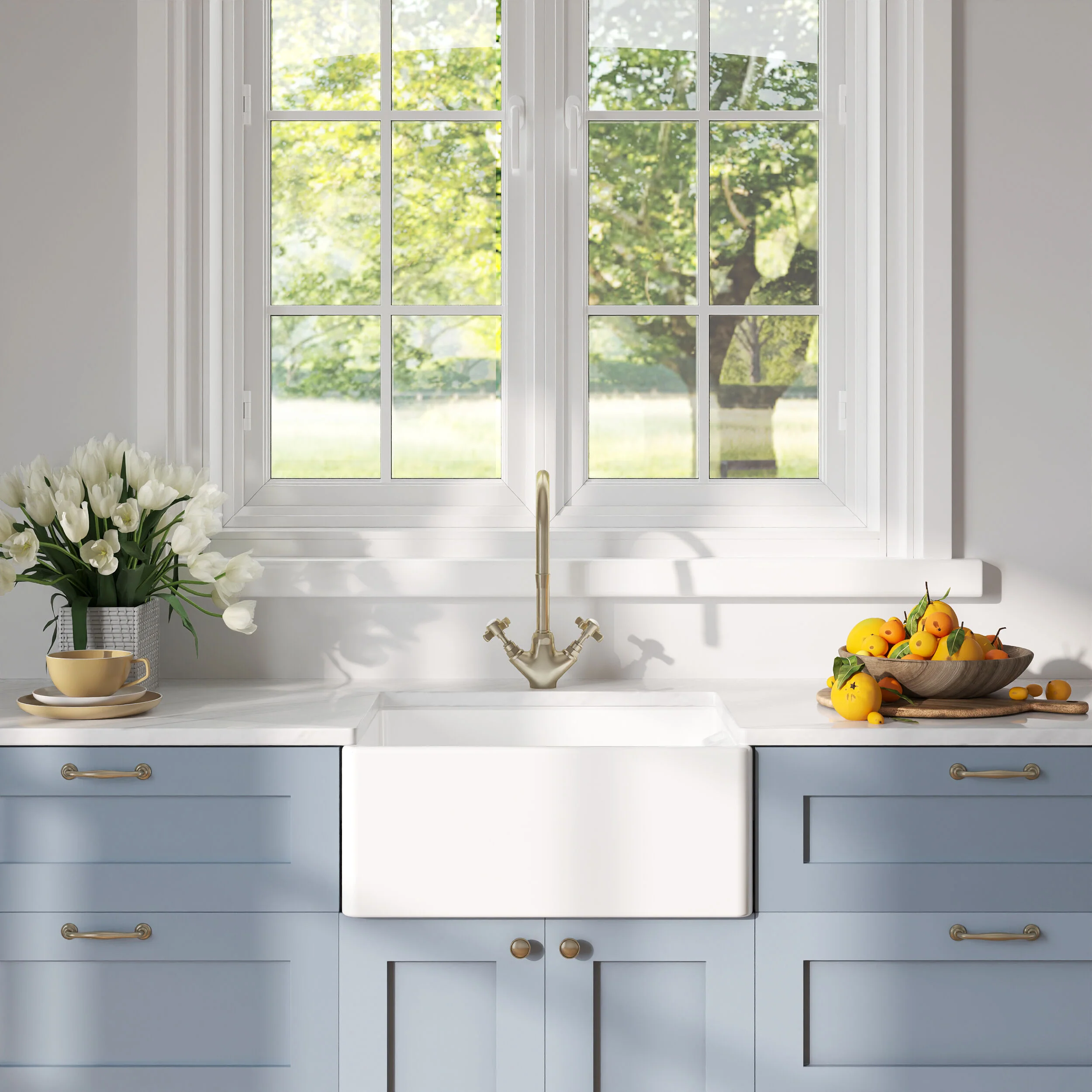 Single Bowl Fireclay Ceramic Belfast Kitchen Sink - Multiple Sizes Available - Image 4