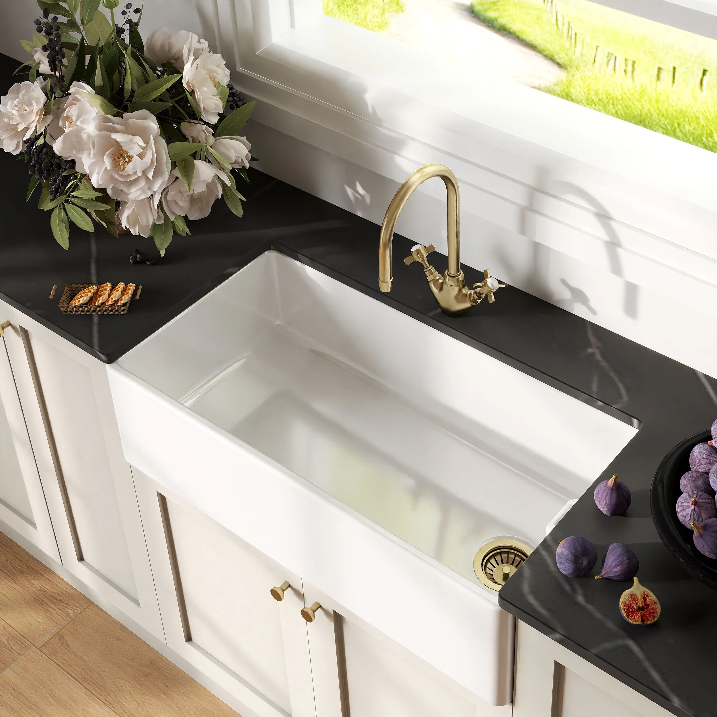 Single Bowl Fireclay Ceramic Belfast Kitchen Sink - Multiple Sizes Available - Image 9