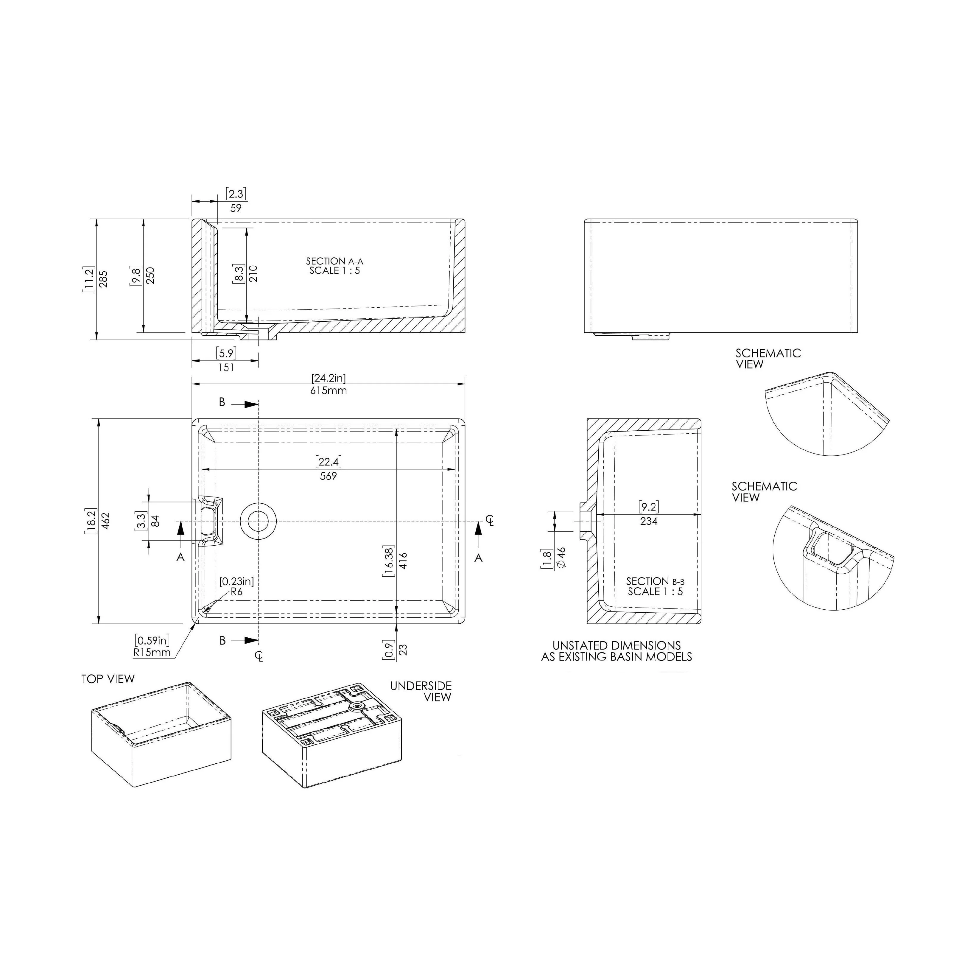 Traditional Single Bowl Fireclay Ceramic Belfast Sink with Mono Kitchen Sink Mixer Tap - Image 5