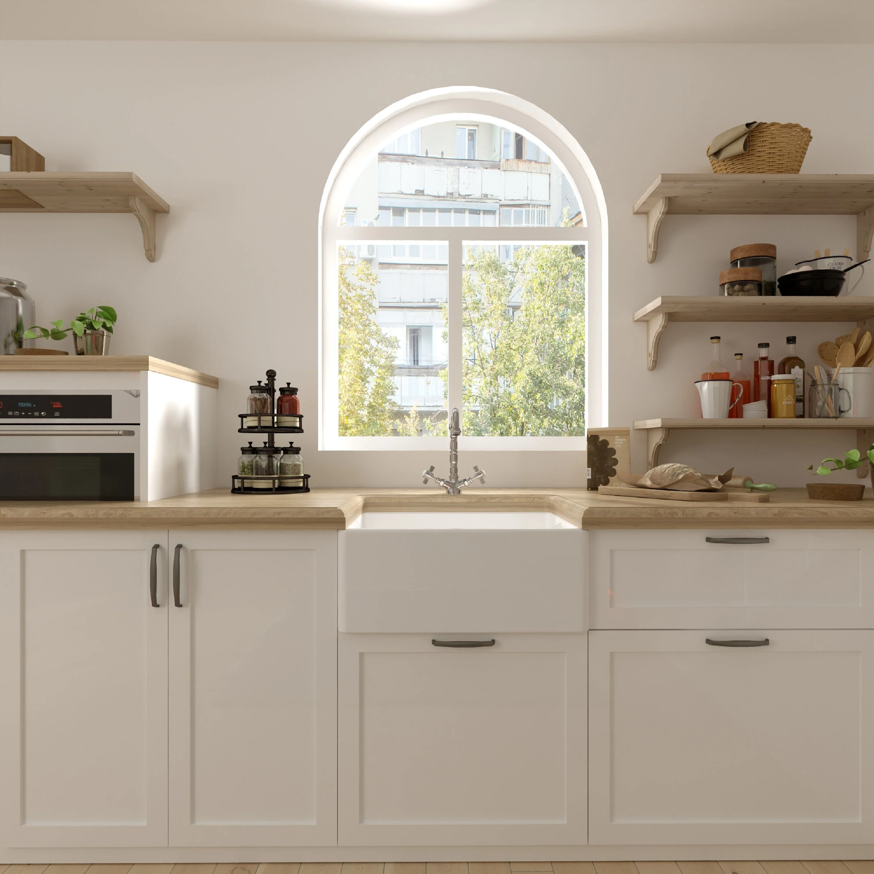 Single Bowl Fireclay Ceramic Belfast Kitchen Sink Bundle French Classic Tap & Waste - Image 2