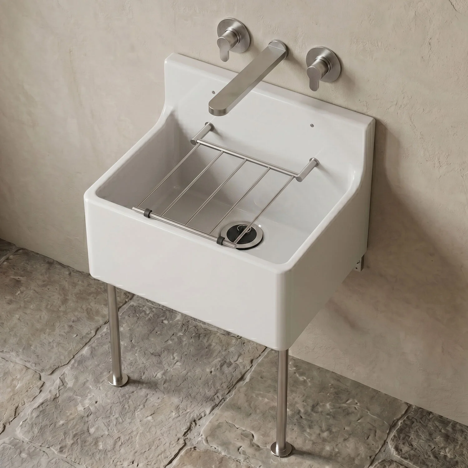 Single Bowl  Fireclay Ceramic Cleaner Sink w.Grid - Multiple Sizes and Accessories - Image 11