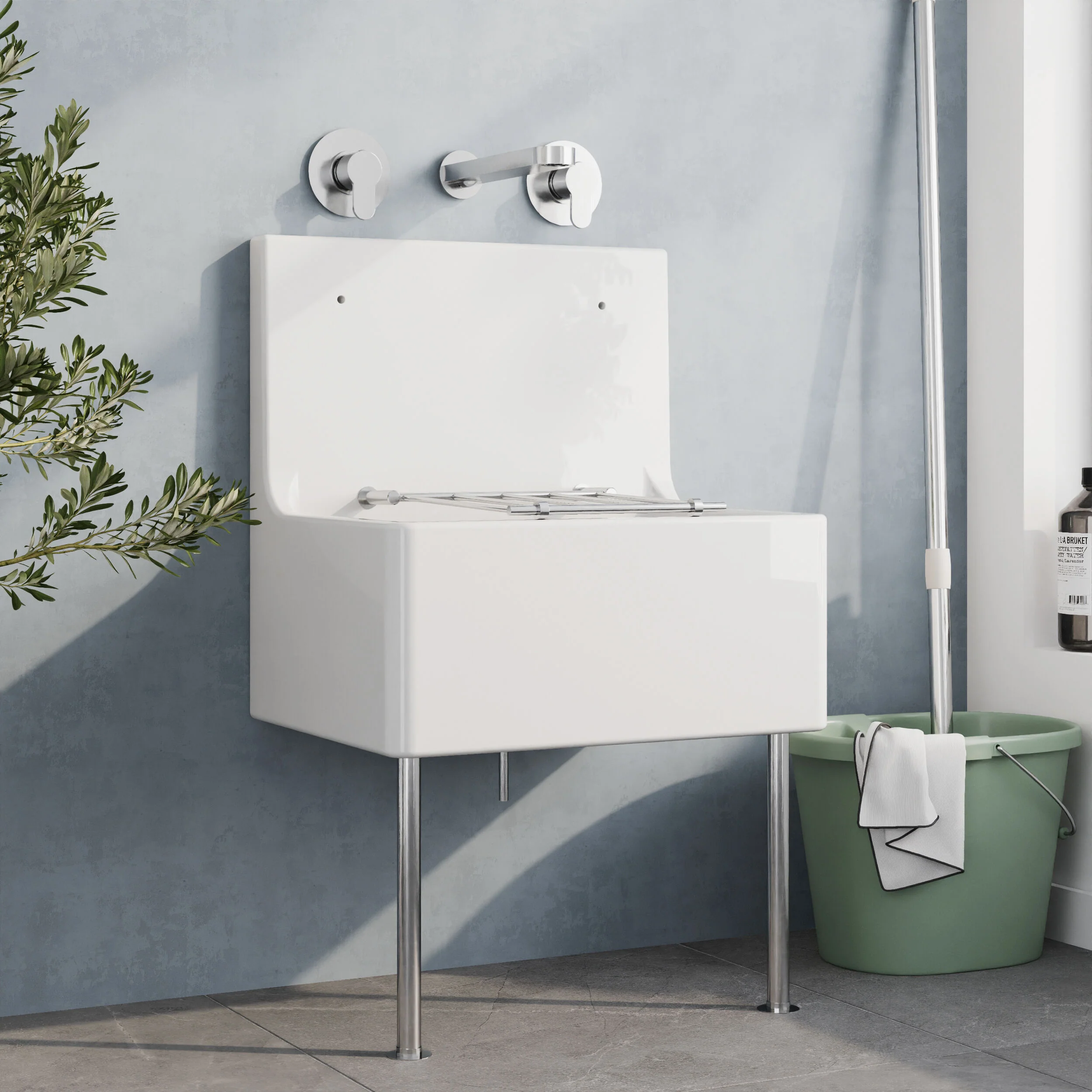 Single Bowl  Fireclay Ceramic Cleaner Sink w.Grid - Multiple Sizes and Accessories - Image 33