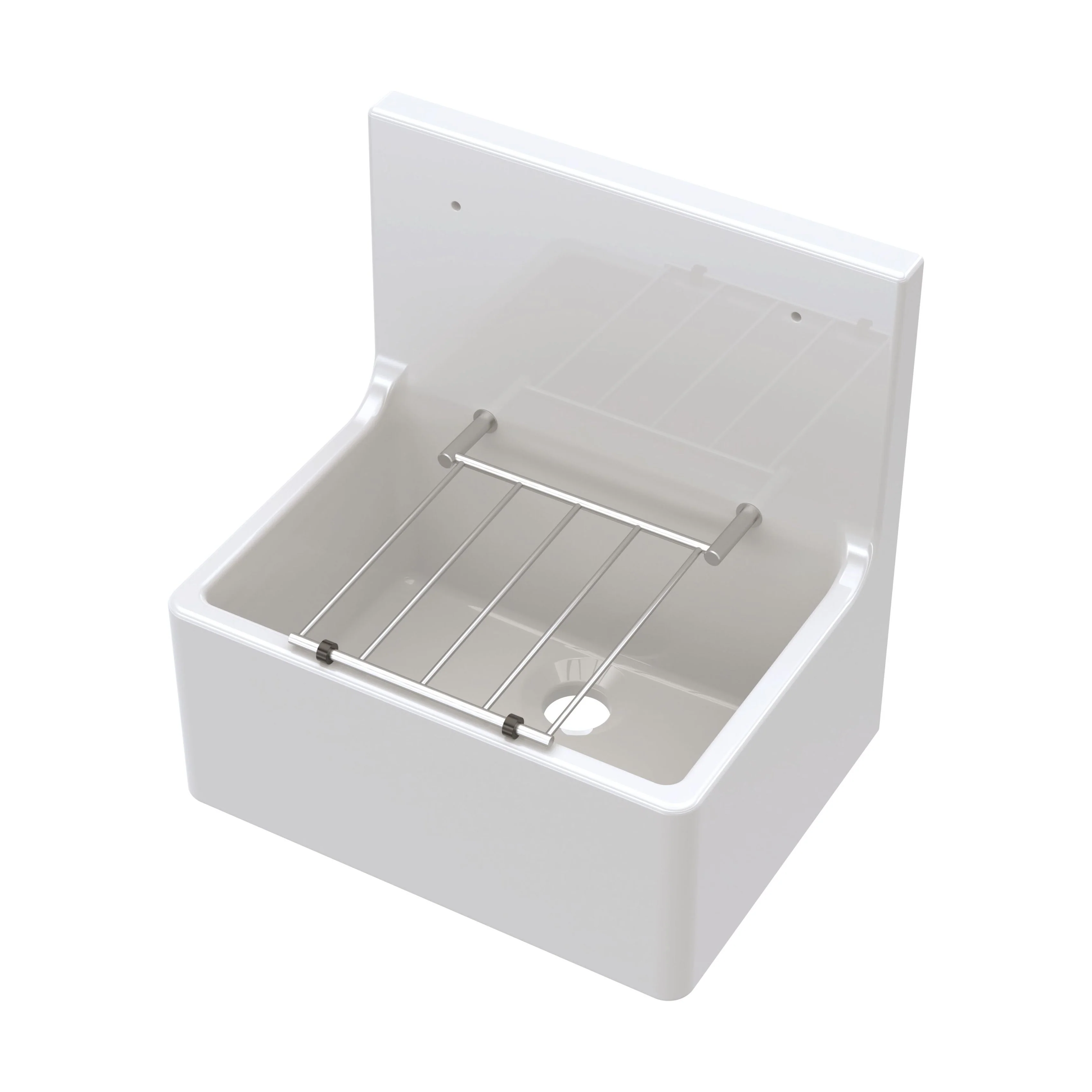 Single Bowl  Fireclay Ceramic Cleaner Sink w.Grid - Multiple Sizes and Accessories - Image 45