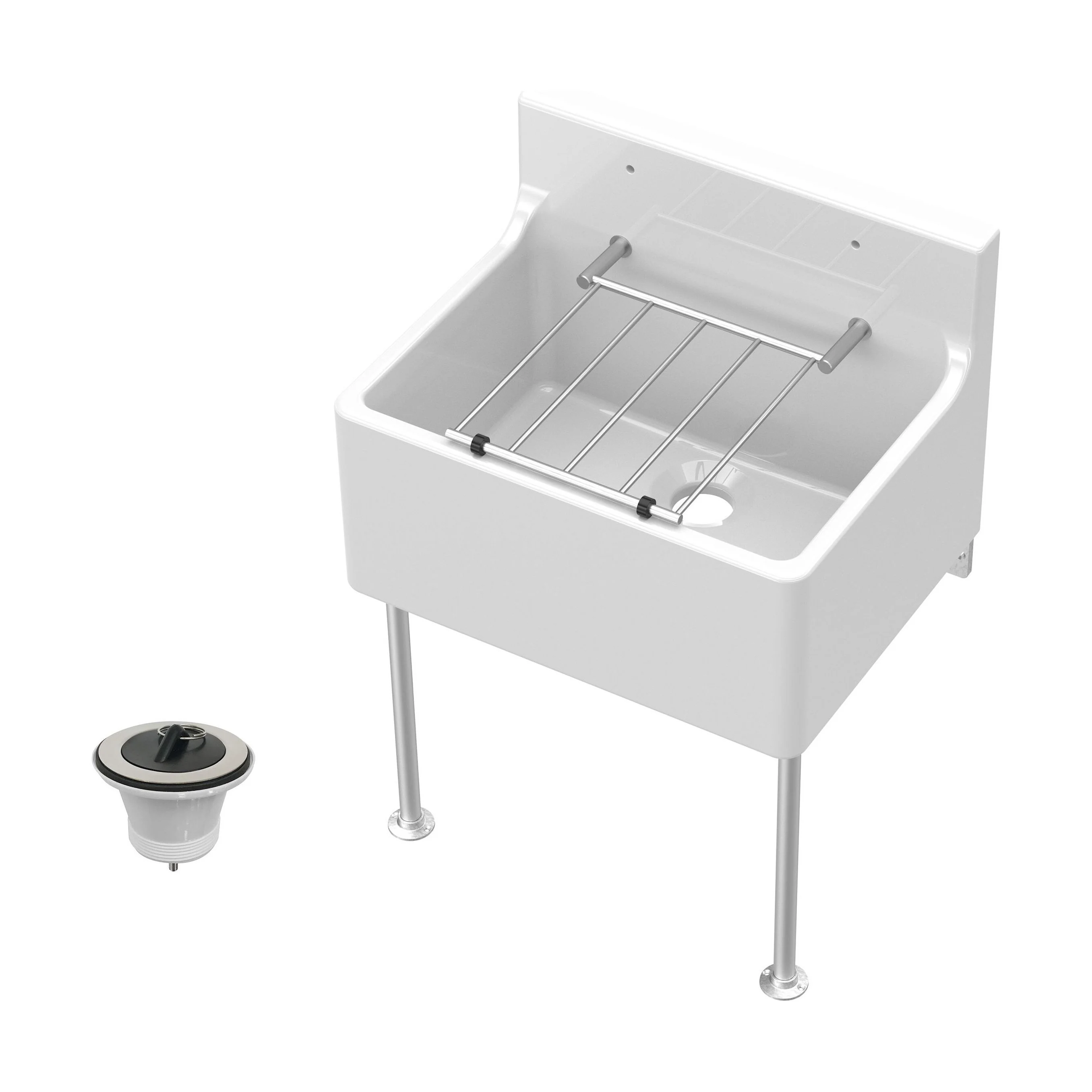 Single Bowl  Fireclay Ceramic Cleaner Sink w.Grid - Multiple Sizes and Accessories - Image 49