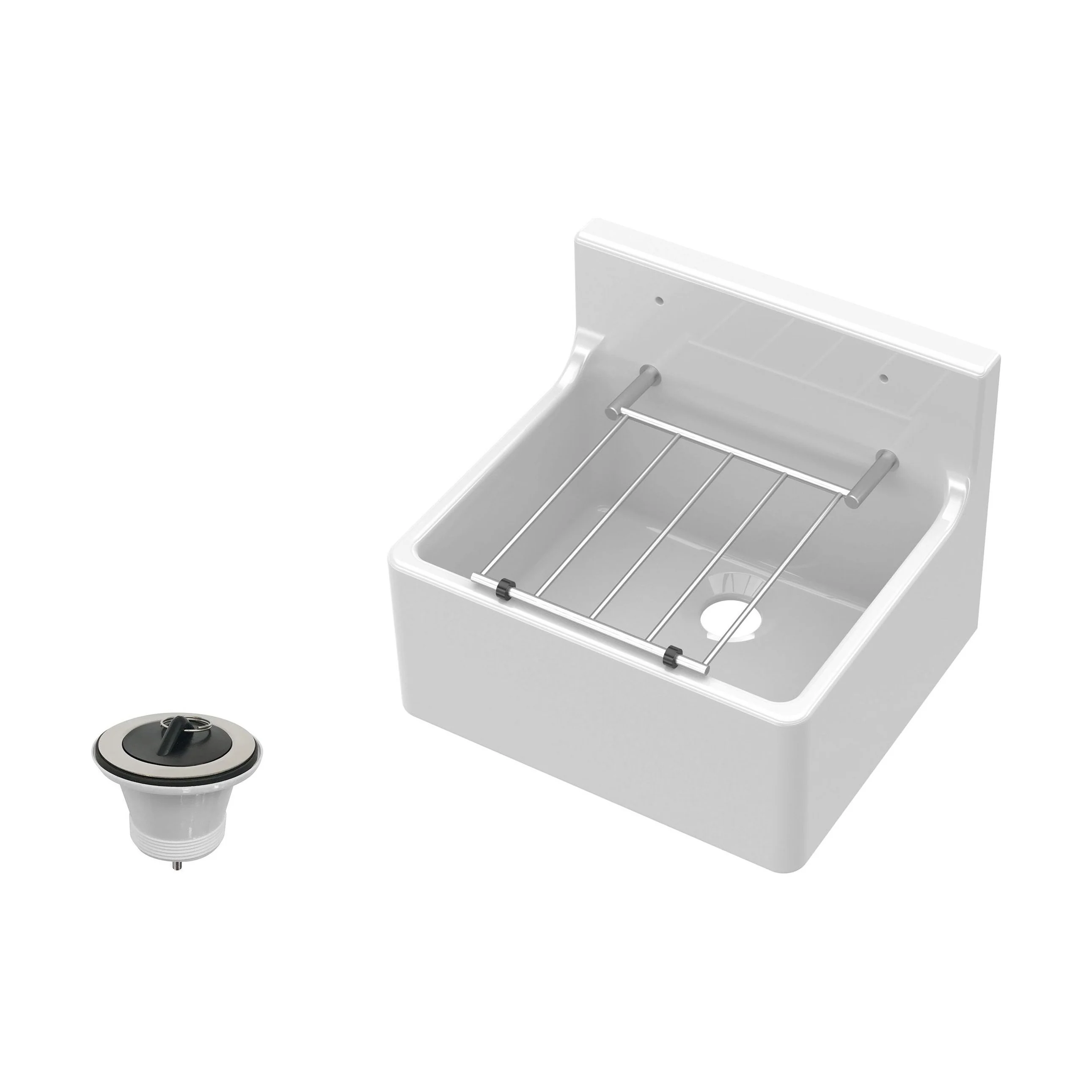 Single Bowl  Fireclay Ceramic Cleaner Sink w.Grid - Multiple Sizes and Accessories - Image 53