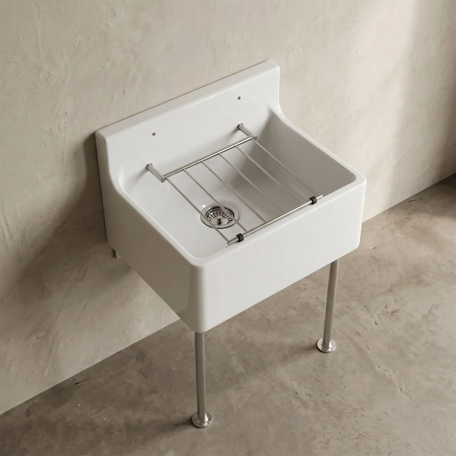 Single Bowl  Fireclay Ceramic Cleaner Sink w.Grid - Multiple Sizes and Accessories - Image 7