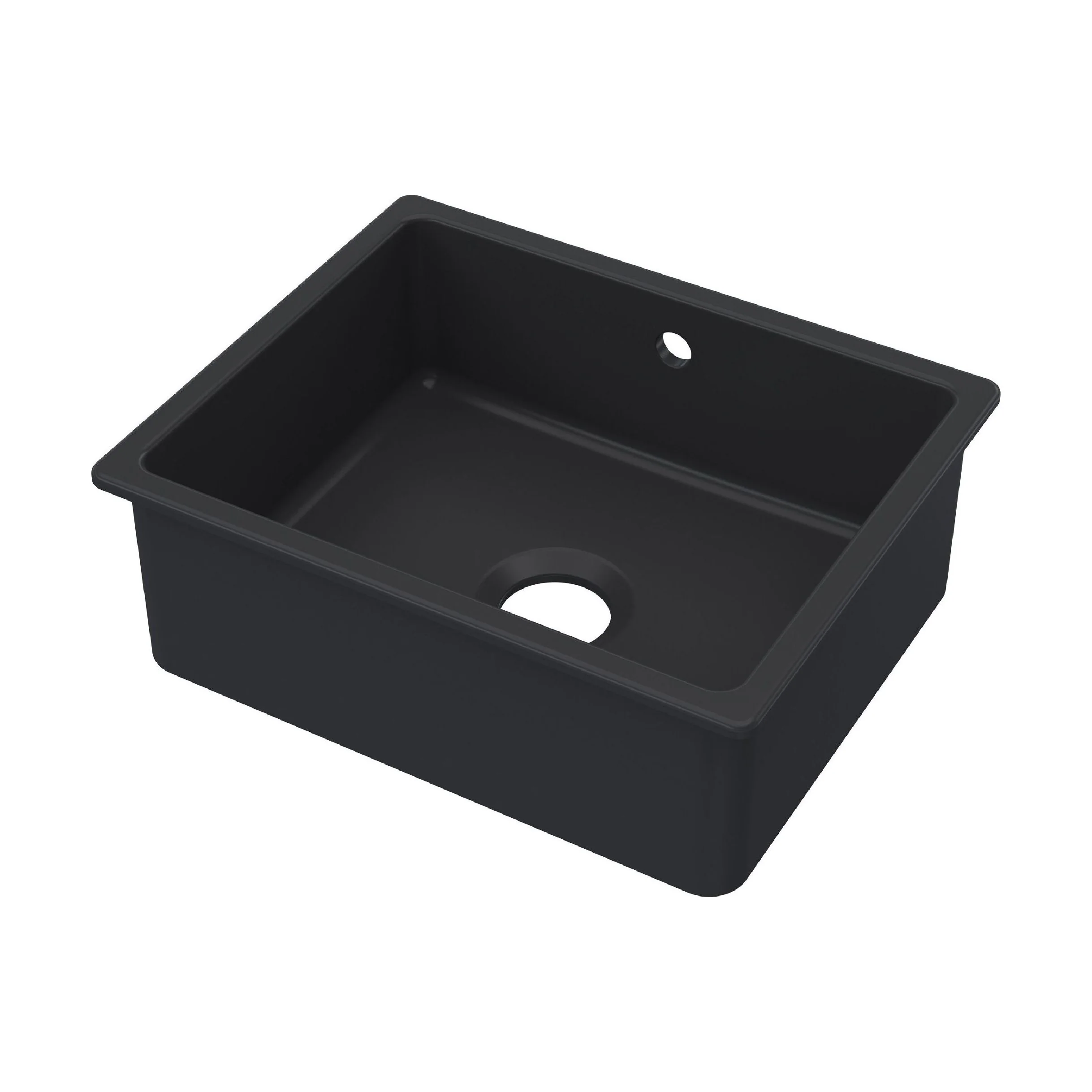 Single Bowl Fireclay Ceramic Square Undermount Kitchen Sink with Overflow - 548mm - Choice of Finish - Image 8