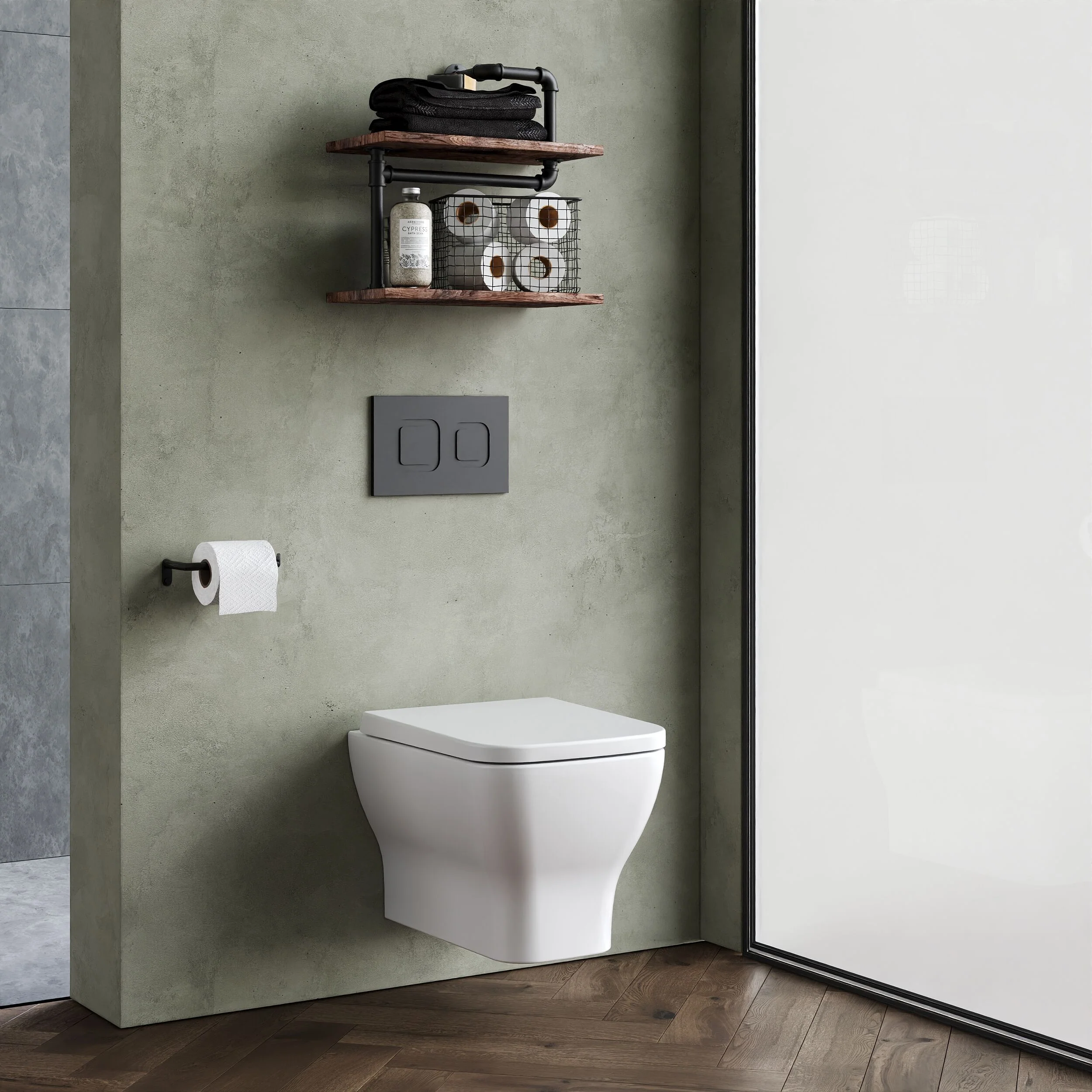 Hilderstone Modern Wall Hung Toilet Pan with Soft Close Seat - Image 4