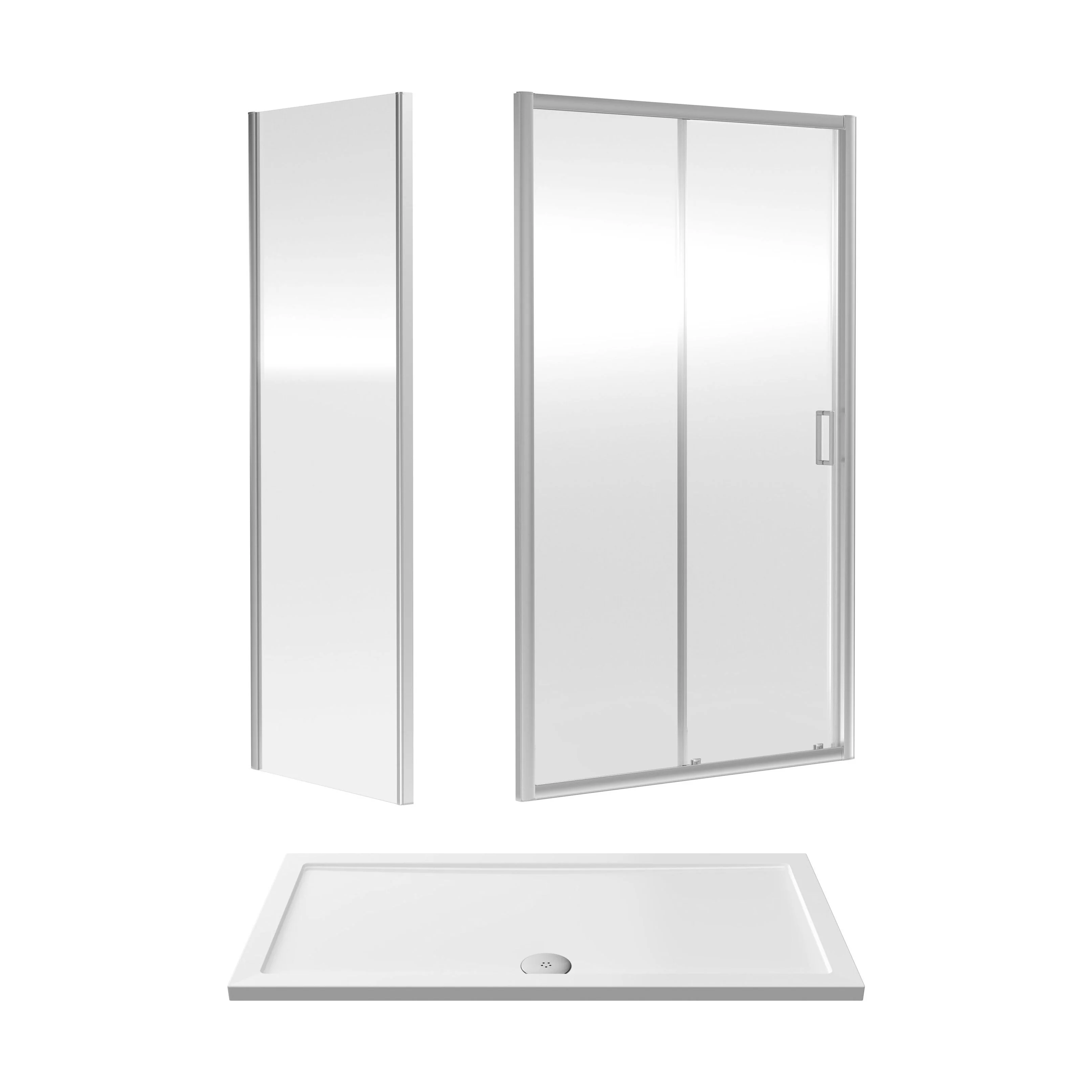 Almington Sliding Shower Door, Side Panel and Shower Tray - Choice of Size and Finish - Image 25