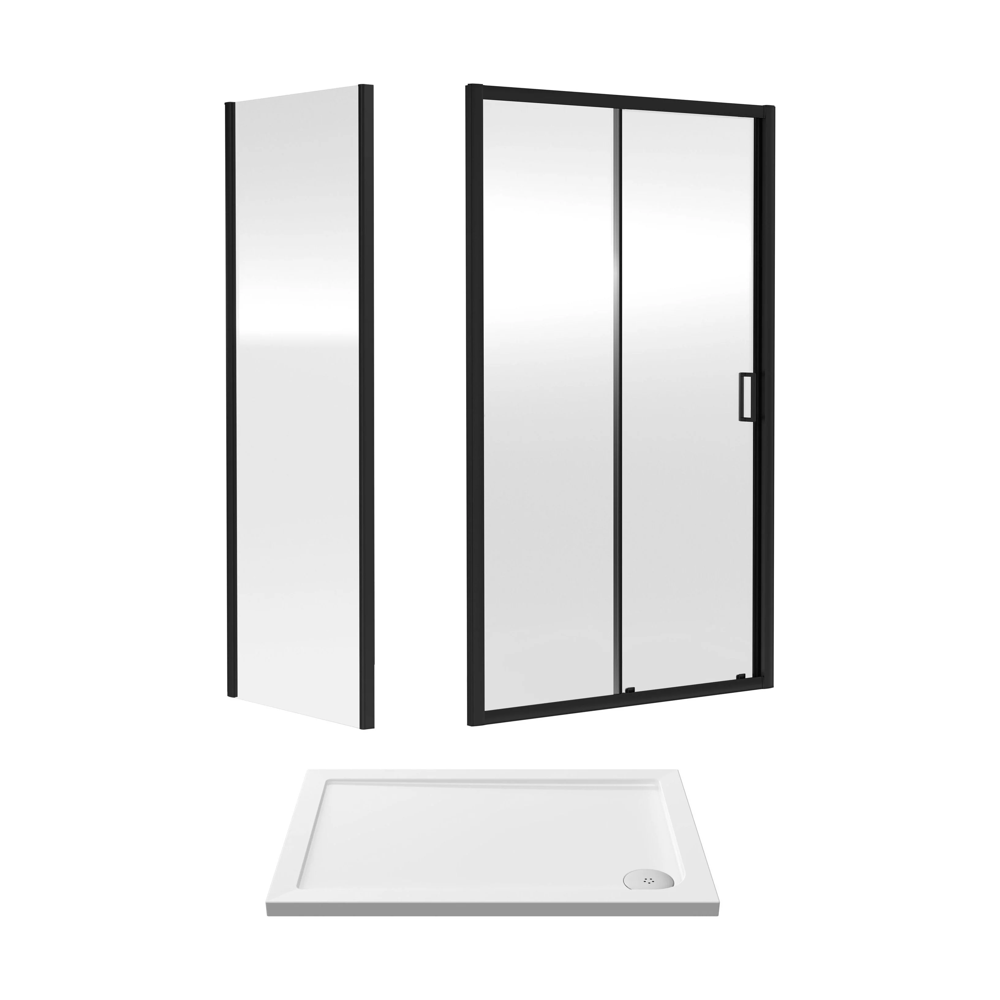 Almington Sliding Shower Door, Side Panel and Shower Tray - Choice of Size and Finish - Image 3