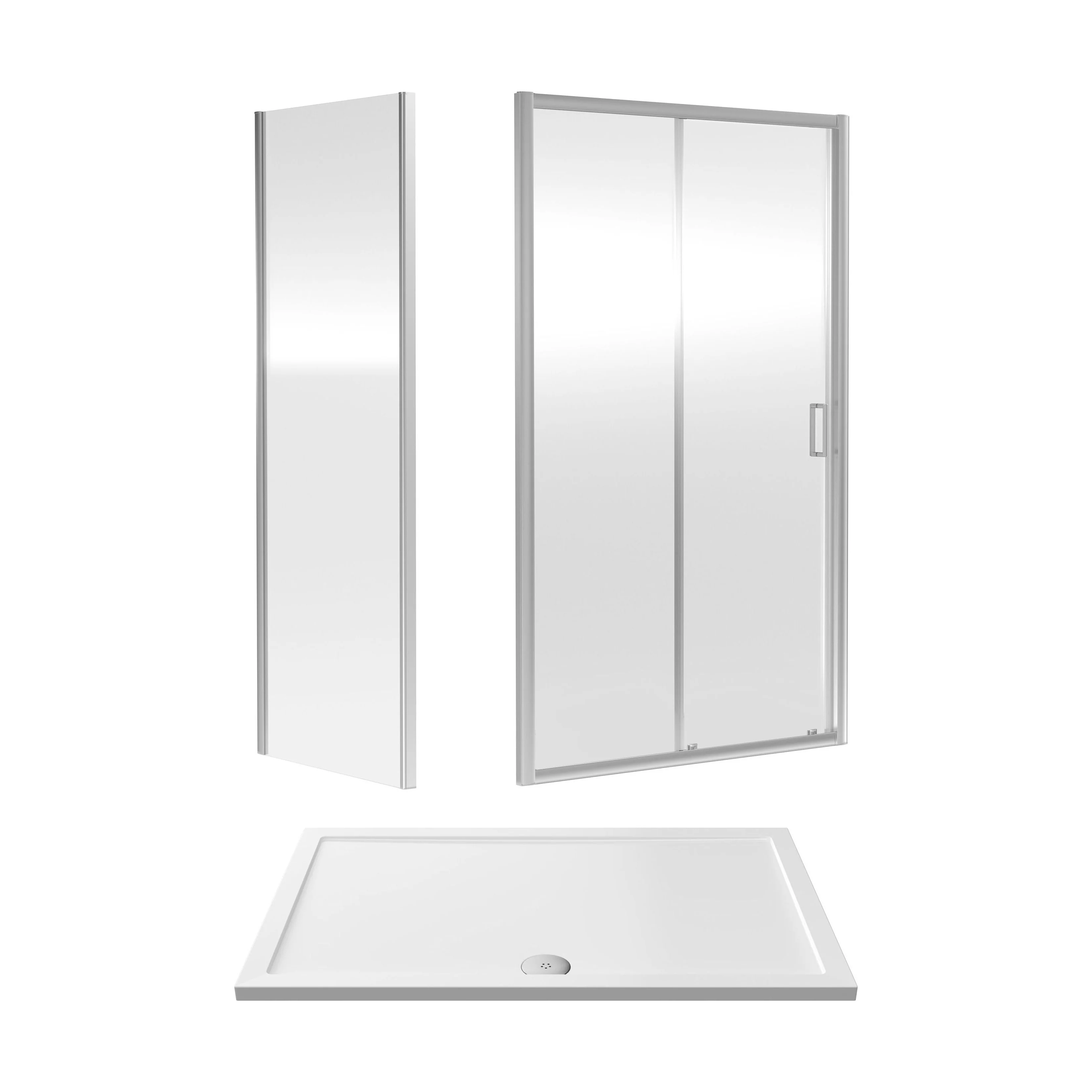 Almington Sliding Shower Door, Side Panel and Shower Tray - Choice of Size and Finish - Image 34