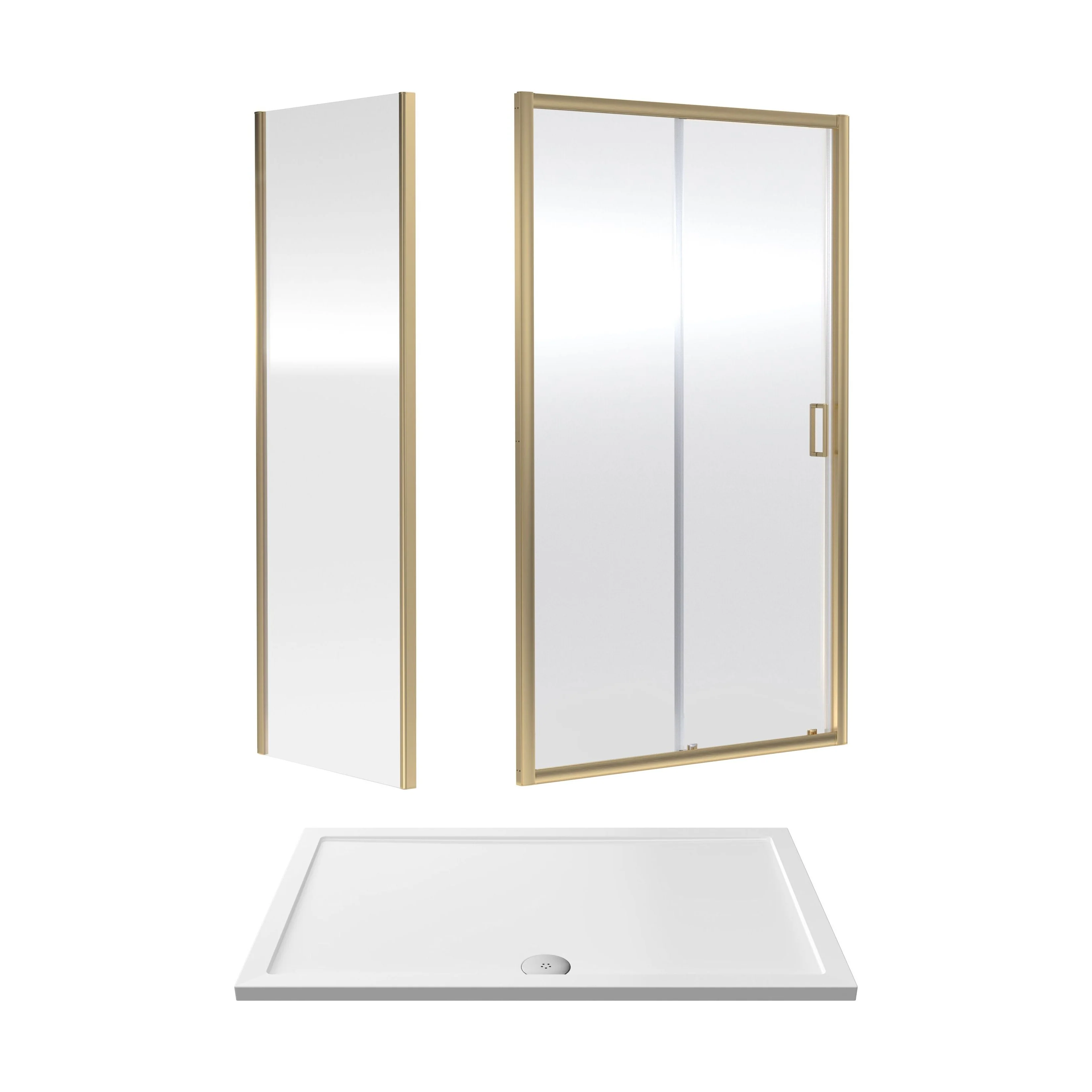 Almington Sliding Shower Door, Side Panel and Shower Tray - Choice of Size and Finish - Image 35