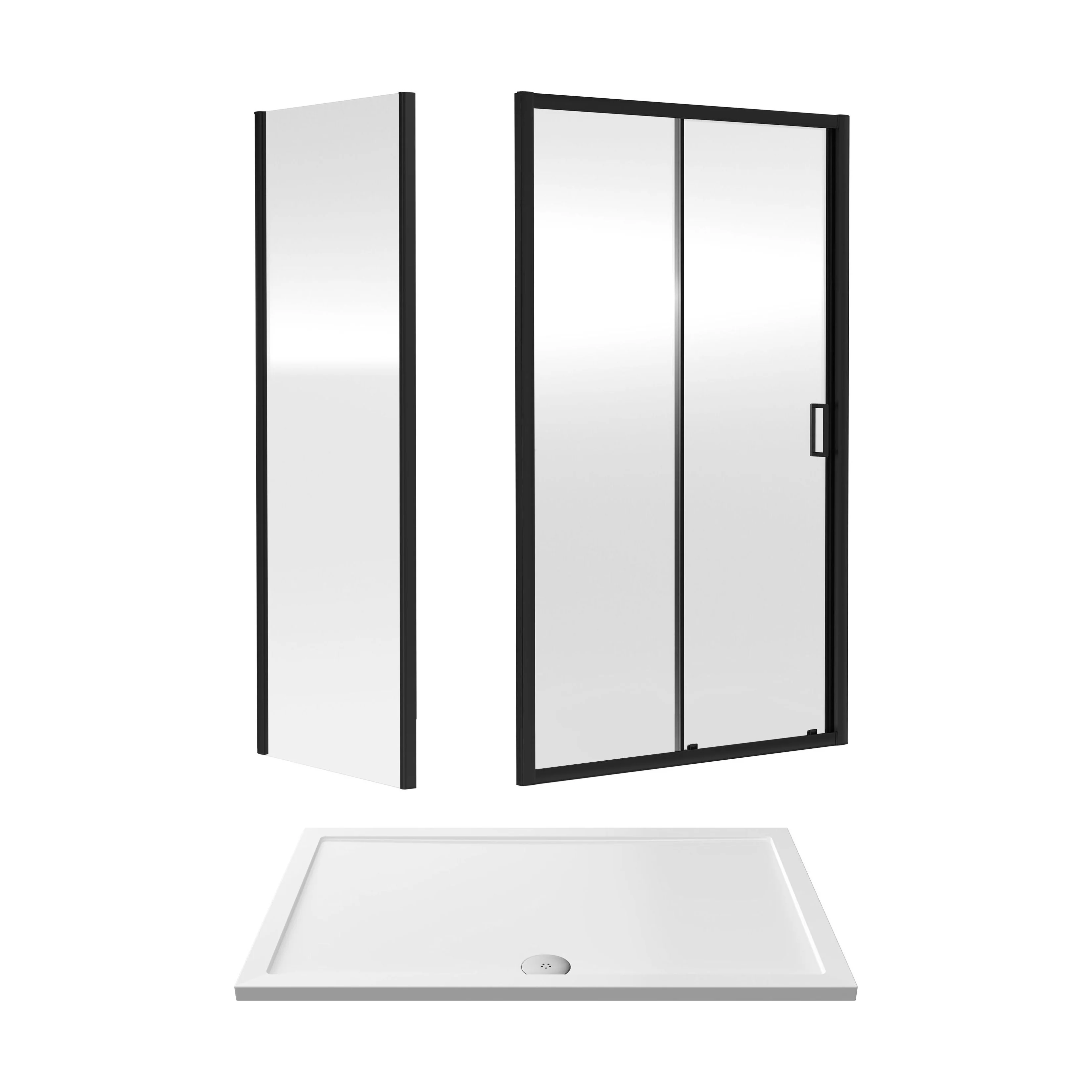 Almington Sliding Shower Door, Side Panel and Shower Tray - Choice of Size and Finish - Image 36
