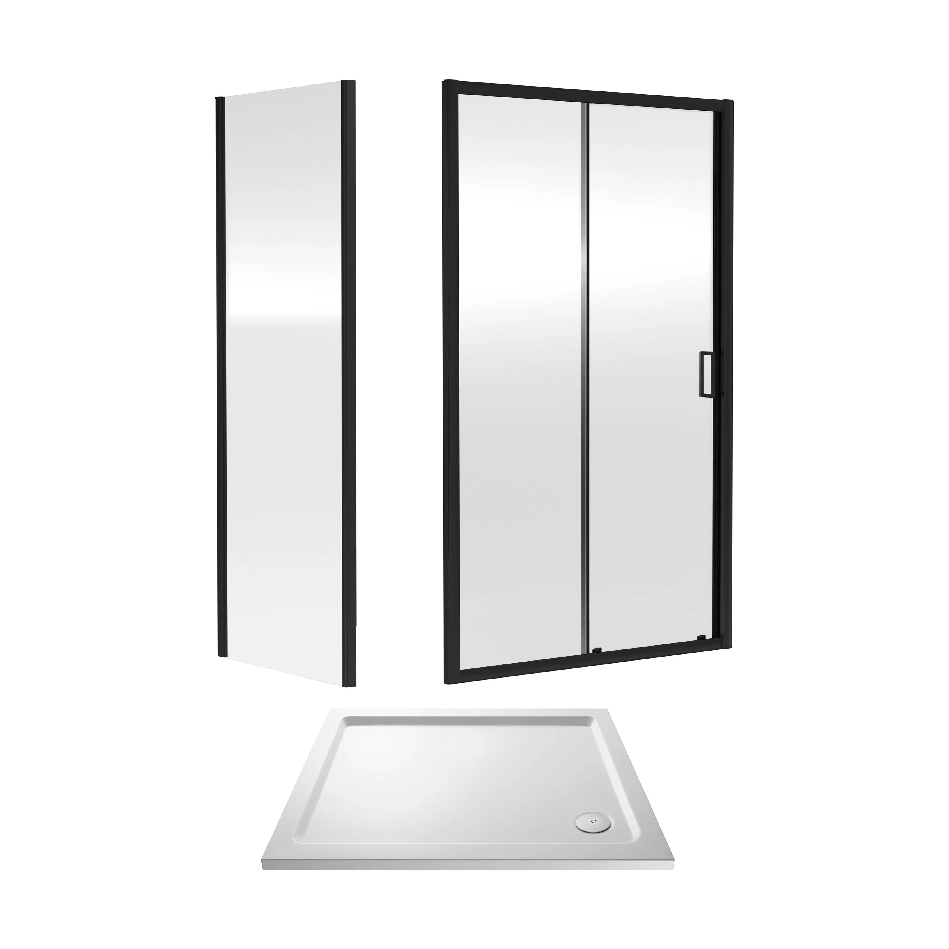 Almington Sliding Shower Door, Side Panel and Shower Tray - Choice of Size and Finish - Image 9