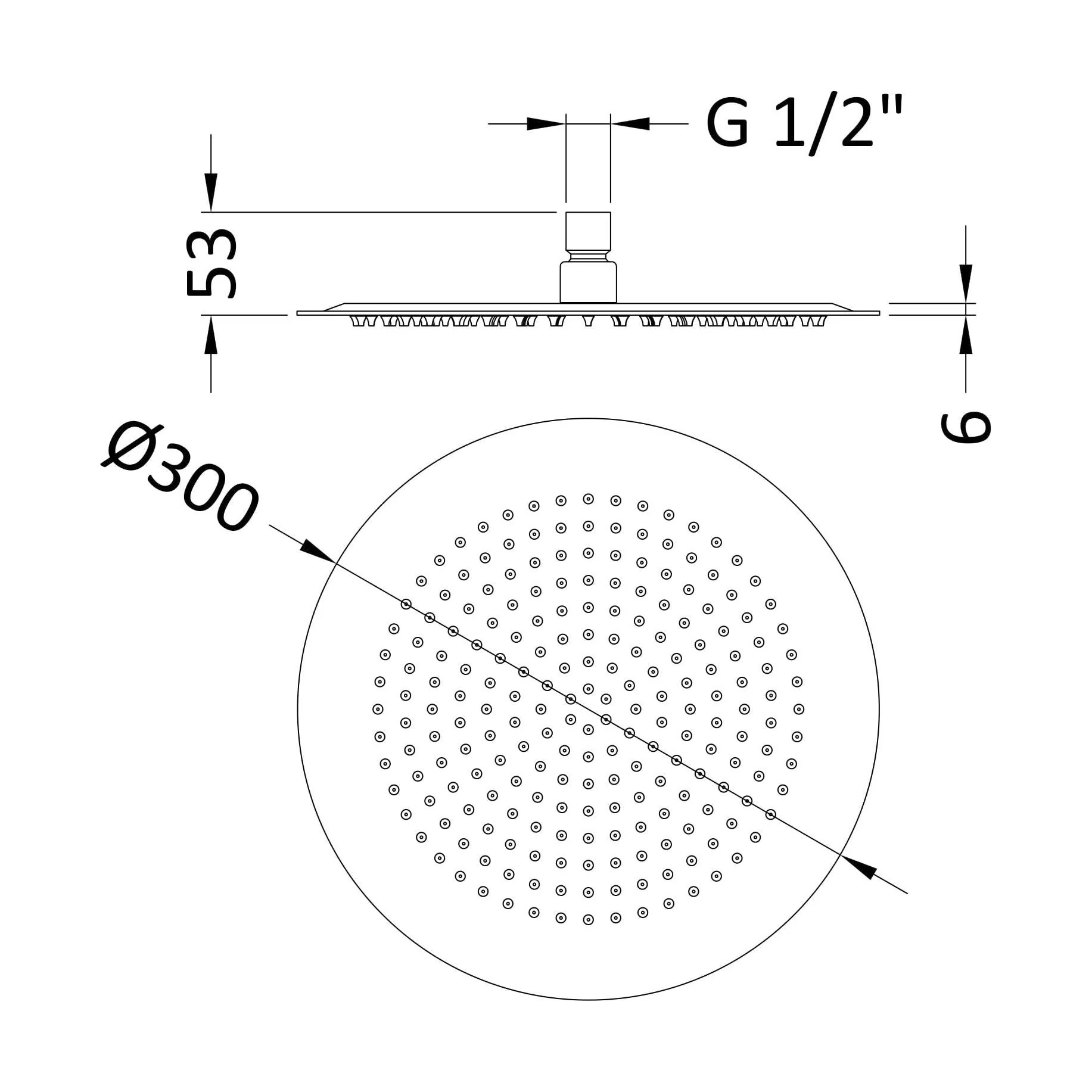 Slim Round Shower Head 300mm - Image 2