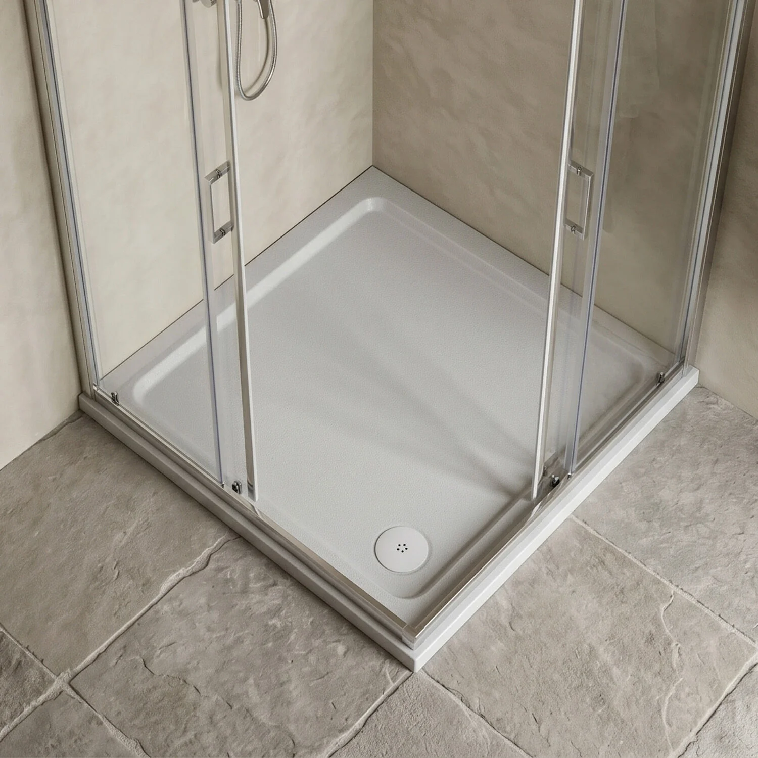 Slip Resistant Slimline Square Shower Tray - Choice of Size