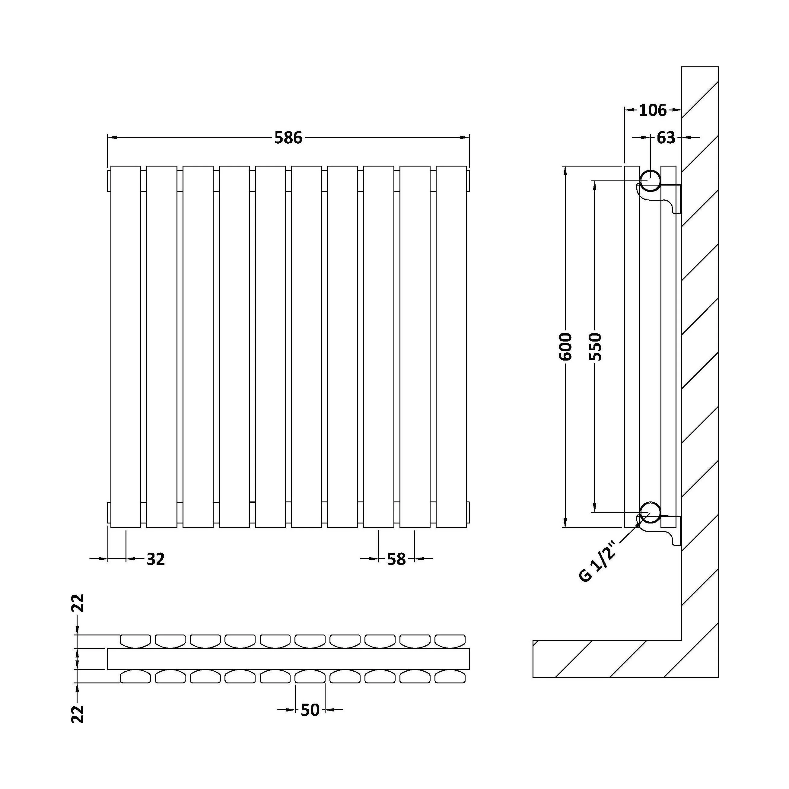 Edingale Contemporary Square Horizontal Double Panel Radiator - Choice of Size and Colour - Image 37