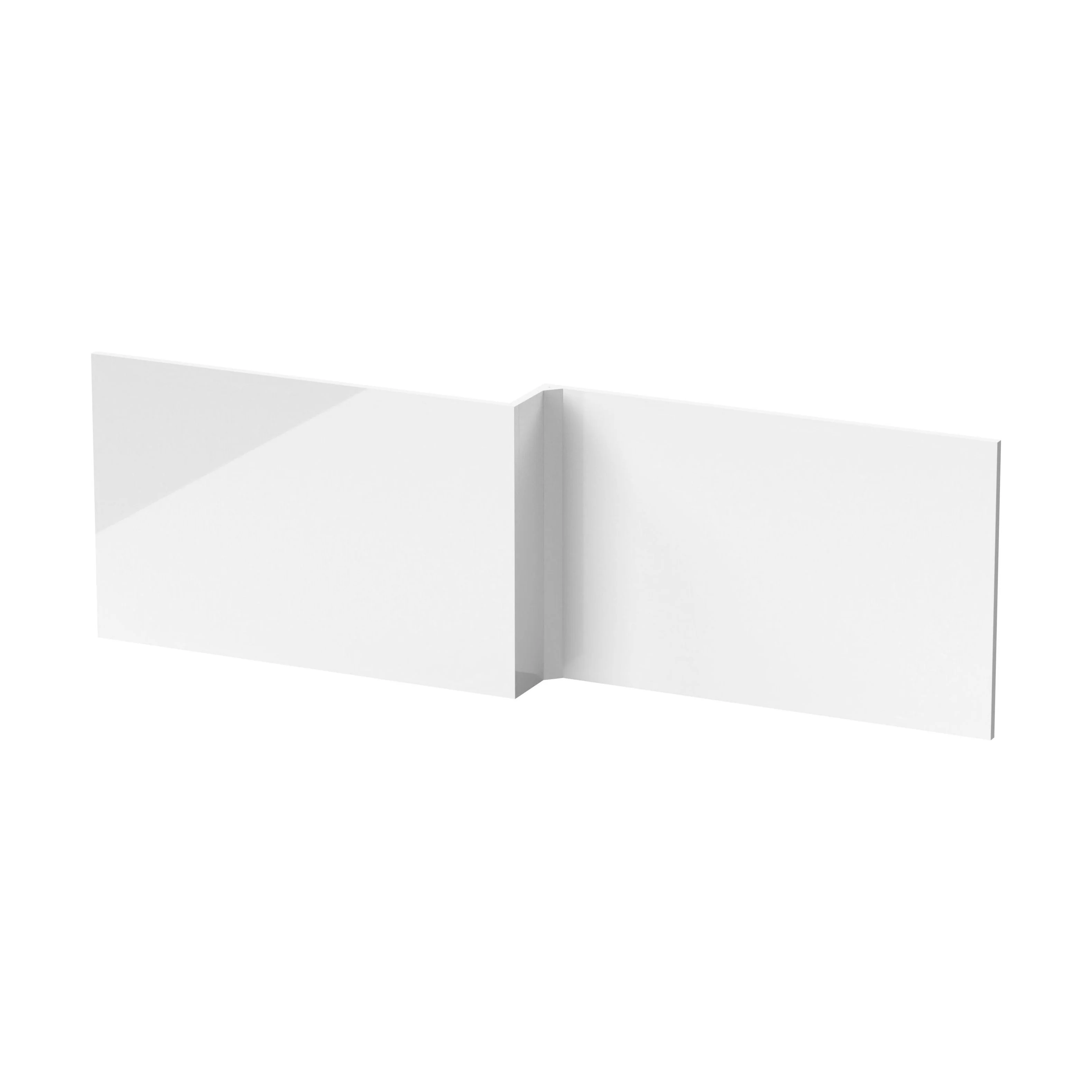 Square L-Shaped Shower Bath Panel - Gloss White - Image 6