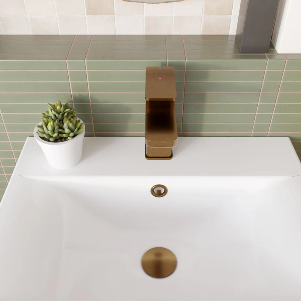 Swinscoe Square Mono Basin Mixer Tap with Push Button Waste – Choice of Finish - Image 11