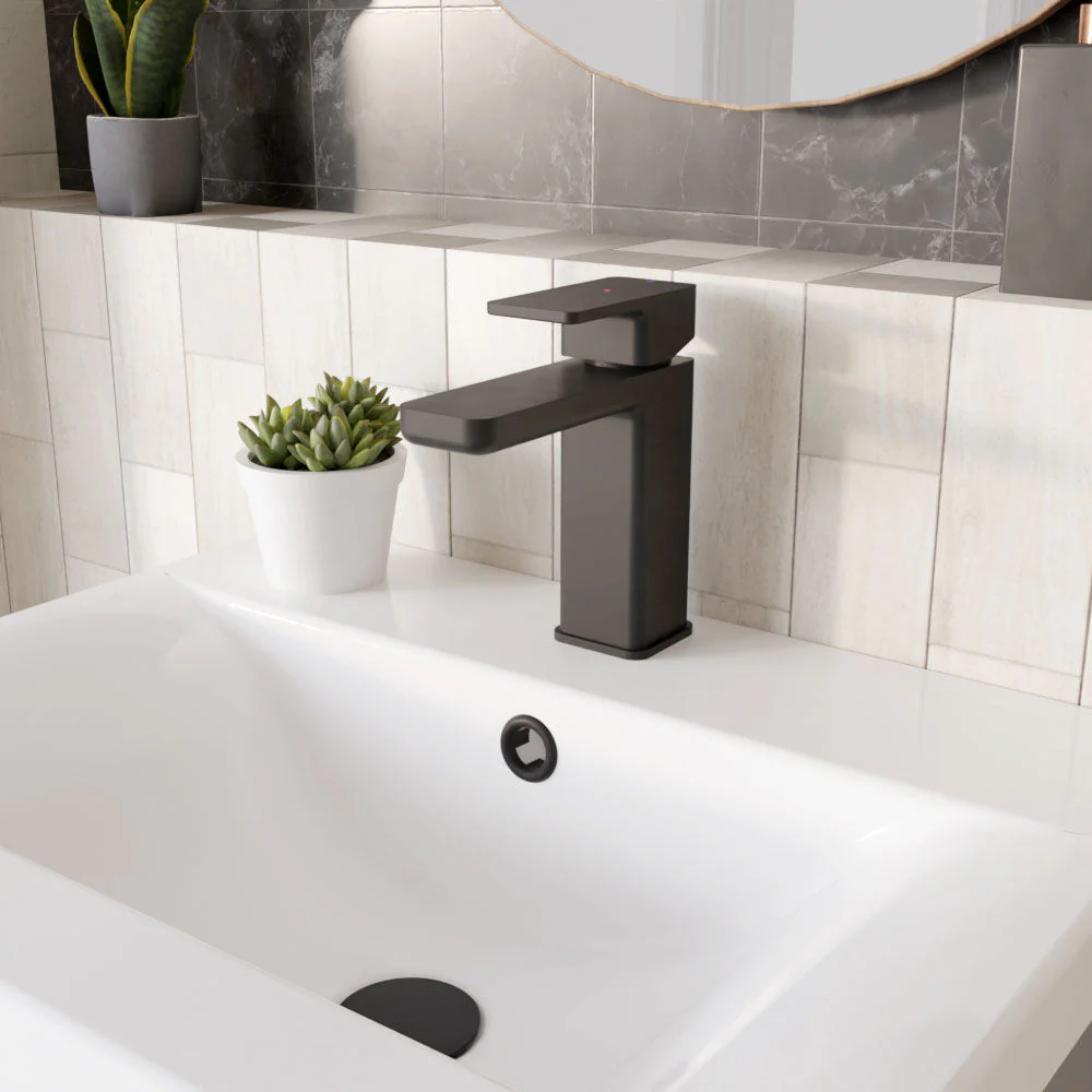 Swinscoe Square Mono Basin Mixer Tap with Push Button Waste – Choice of Finish - Image 18