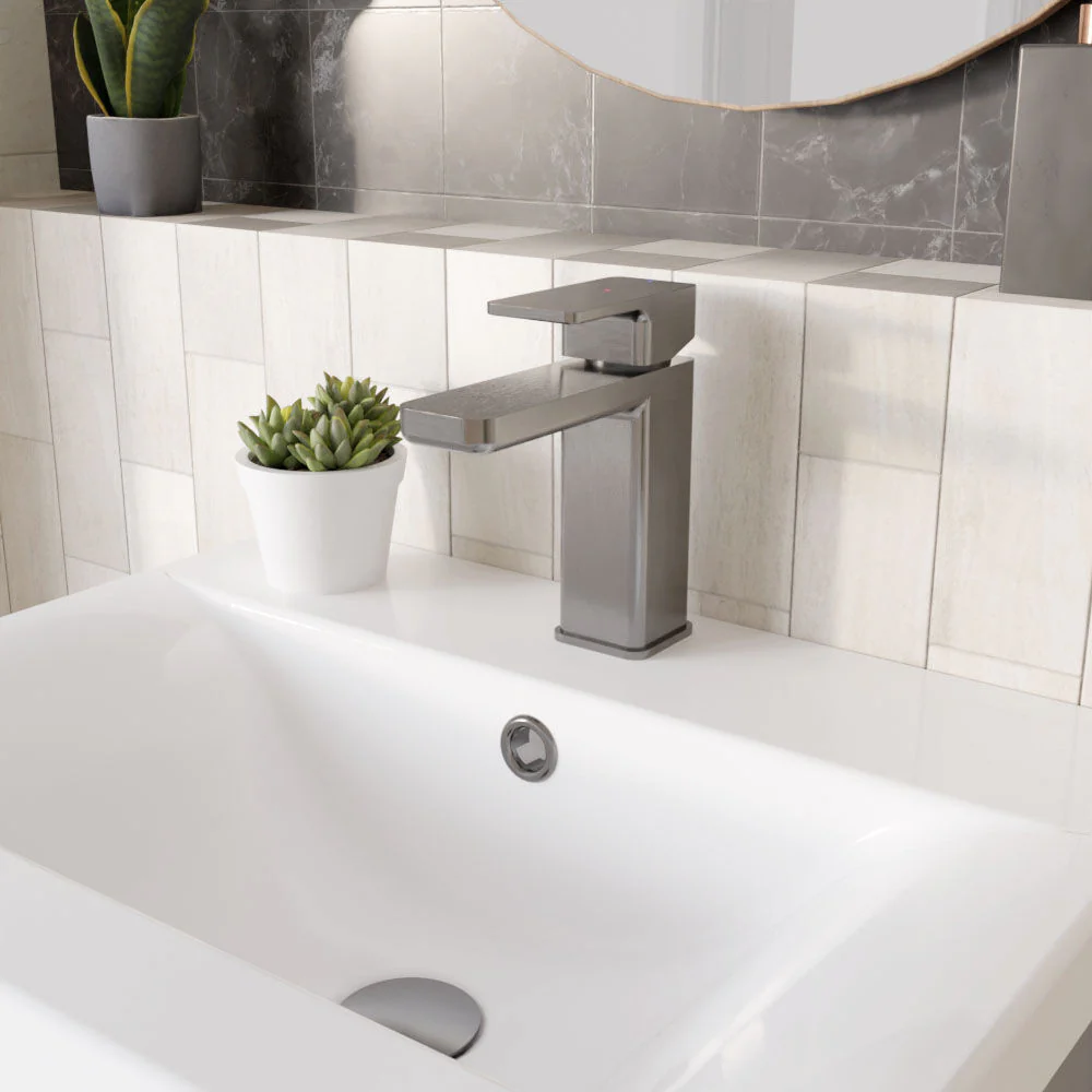 Swinscoe Square Mono Basin Mixer Tap with Push Button Waste – Choice of Finish - Image 19