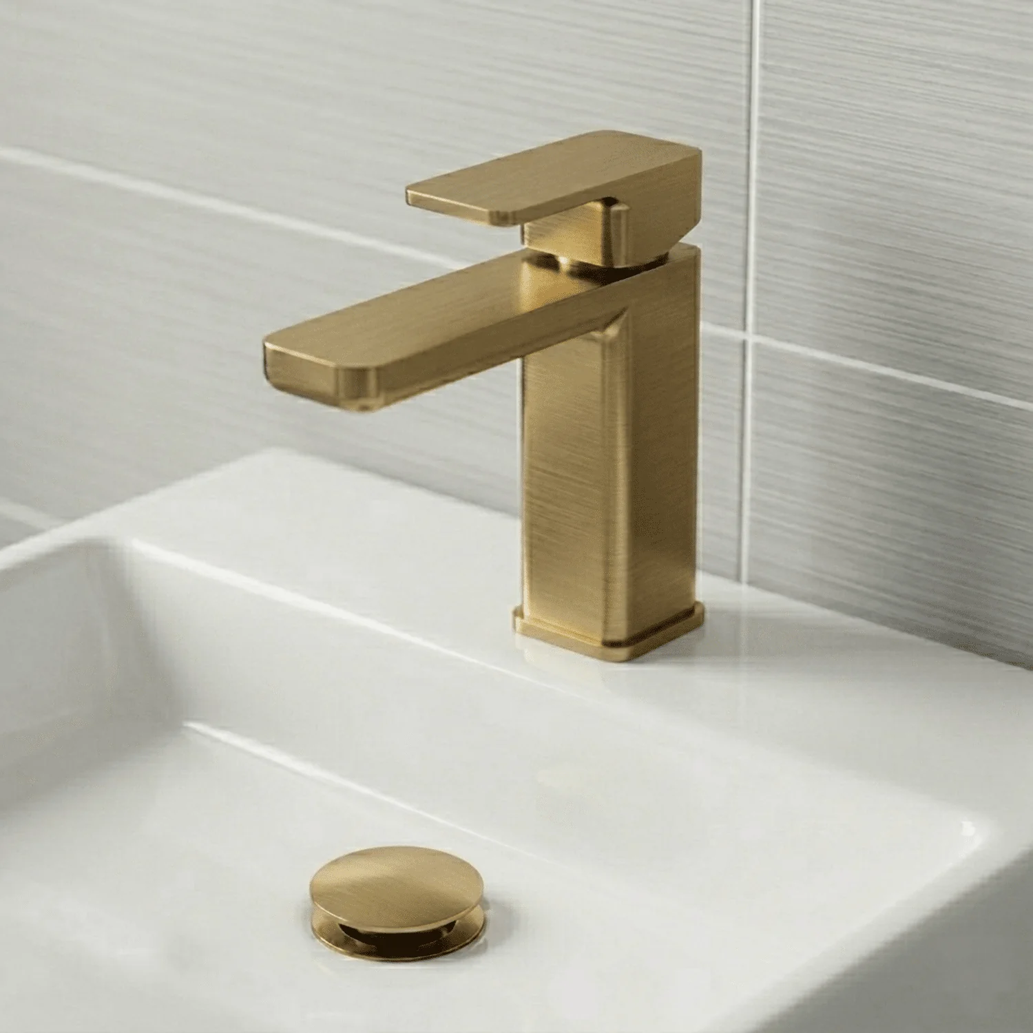 Swinscoe Square Mono Basin Mixer Tap with Push Button Waste – Choice of Finish - Image 5