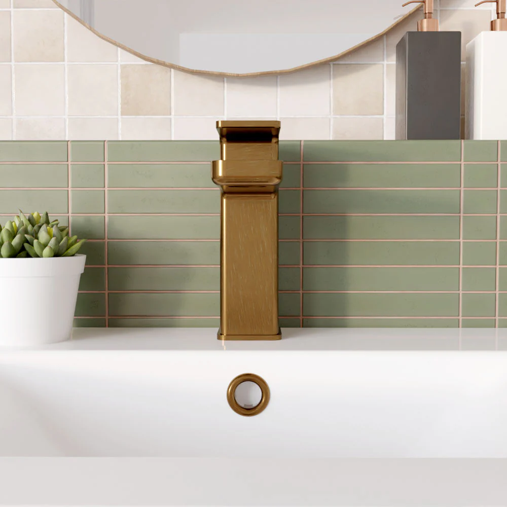Swinscoe Square Mono Basin Mixer Tap with Push Button Waste – Choice of Finish - Image 6